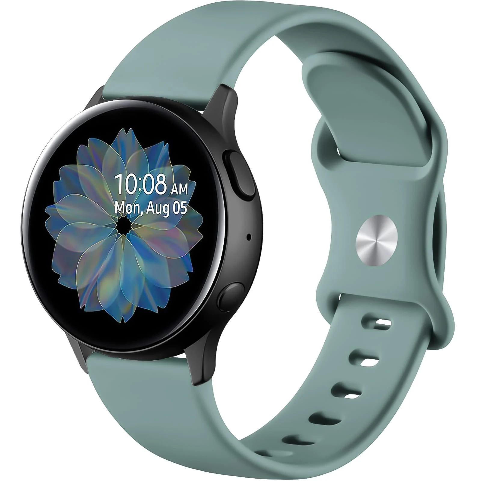 DL3 Mobilak Strap Silicone 20MM For Samsung Galaxy Watch 7/6/5/4 40mm 44mm/Watch 5 Pro 45mm/S2 classic/active 2 40mm 44mm/Amazfi GTS 2/2e/GTS 3/3 Pro/GTS 4/GTS 2 Mini/3 Mini/4 Mini/Bip 3/Bip 3 Pro - A.Pine Green