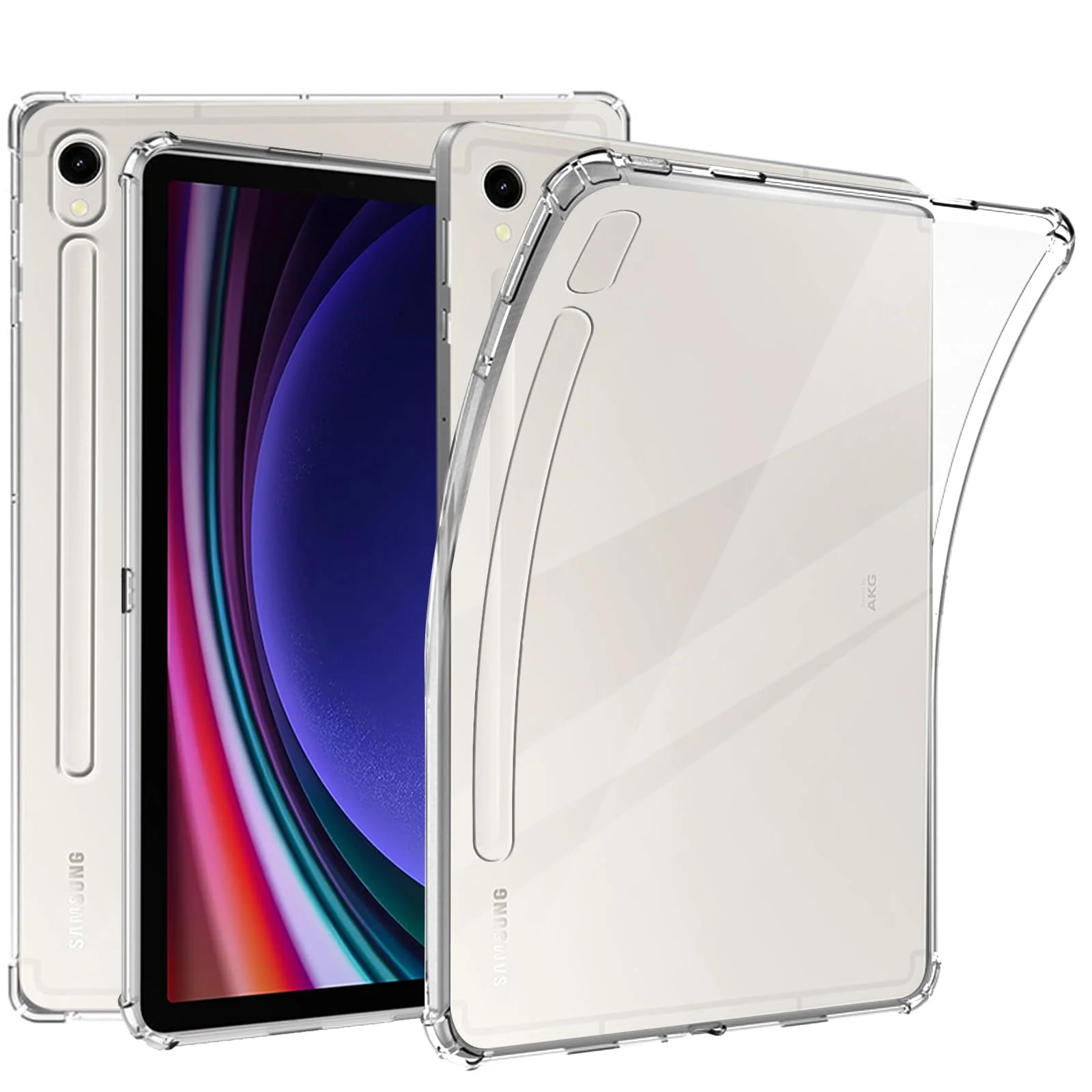 DL3 Mobilak Case Compatible with Samsung Galaxy Tab S9 FE 5G 10.9 Inch/Galaxy Tab S9 11 Inch 2023, Ultra Thin Silicone Shockproof Back Shell HD TPU Protective Cover - Clear