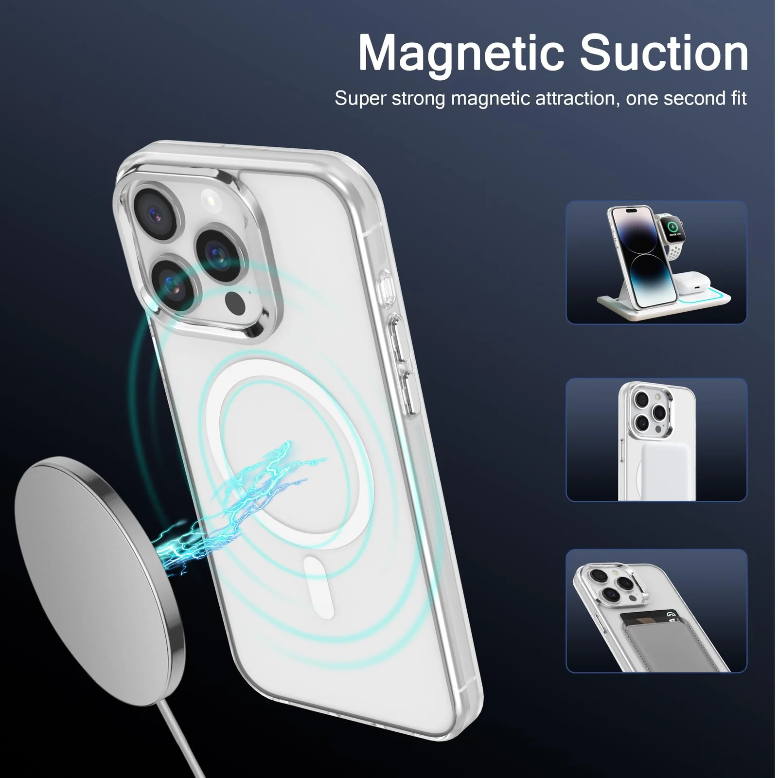 DL3 Mobilak Case For iPhone 16 6.1-inch Case Crystal [Compatible with MagSafe] Soft TPU Gel Case Flexible Silicone Anti-Scratch TPU Cover - Clear