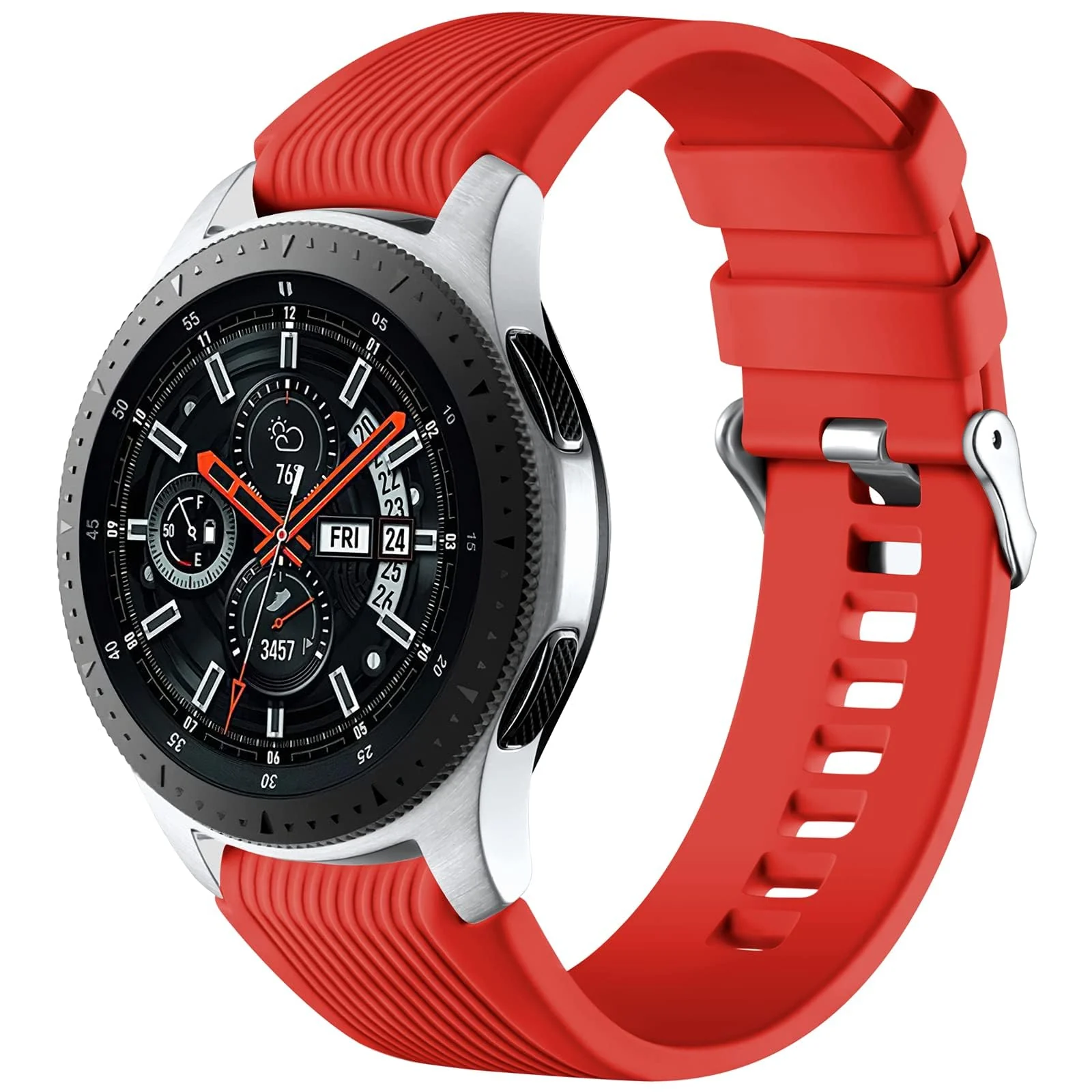 DL3 MOBILAK Silicone Bands 22MM Strap Compatible with Samsung galaxy watch3 45mm/galaxy 46mm/Gear S3/Huawei watch GT3 46MM/GT2E/GT2 Pro/GT GT2 46MM/Honor Magic Watch2 46mm/Amazfit GTR 2/2e/3/4 - Red