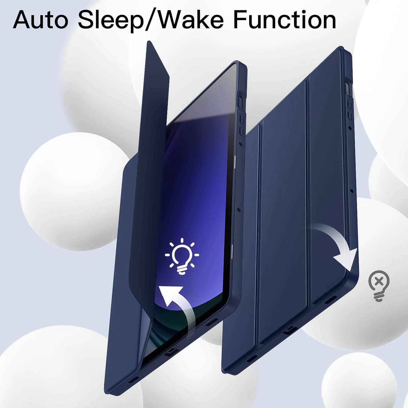 DL3 Mobilak Smart Case For Xiaomi Redmi Pad SE 11 inch Tablet 2023 Cover with Pencil Holder, Soft TPU Smart Stand Back Cover Auto Wake/Sleep - Blue