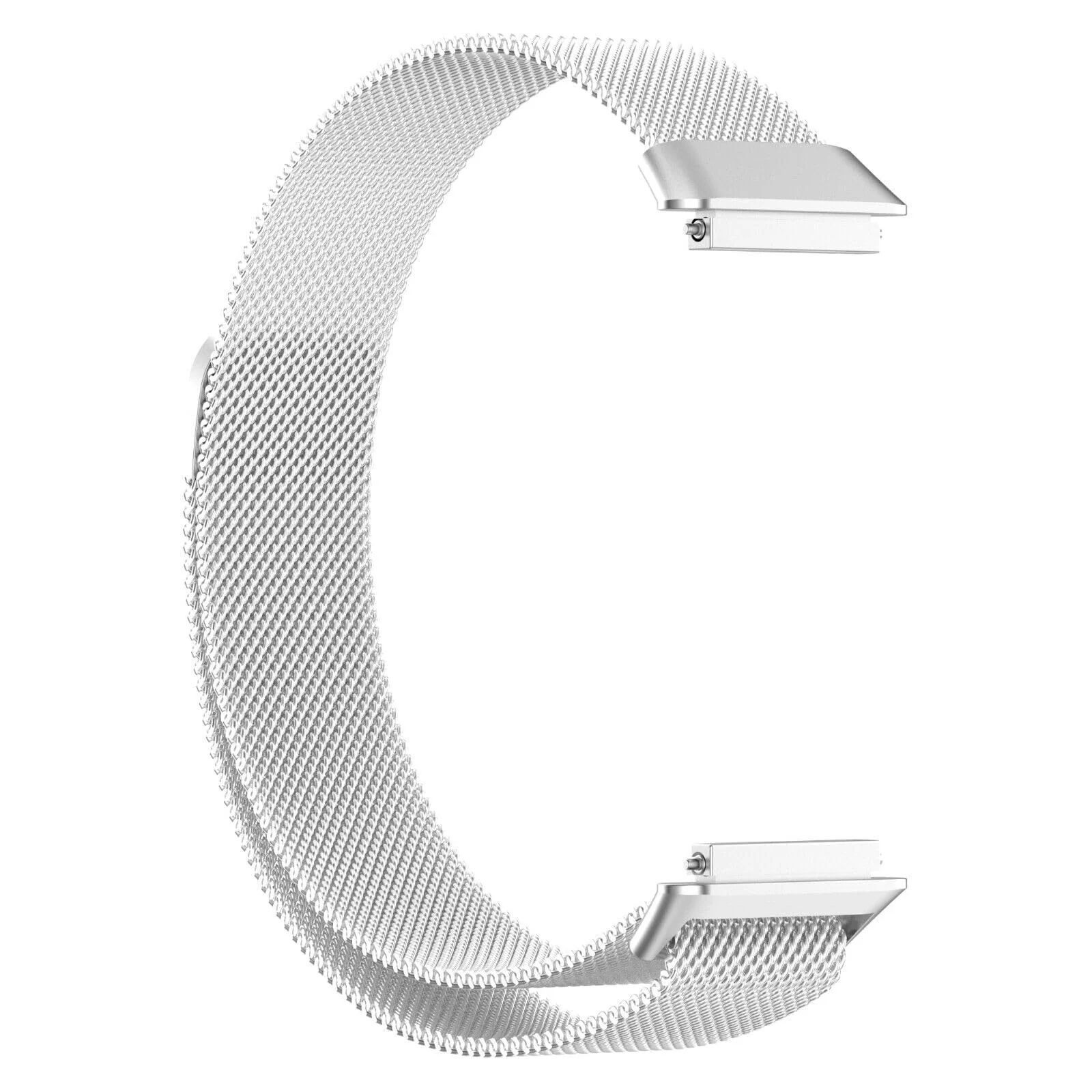 DL3 Mobilak Strap for Huawei Band 7/ Honor Band 7, Metal Woven Stainless Steel Magnetic Replacement Strap, Classic Adjustable Watch Strap Compatible with Huawei Watch Band 7 Bracelets - Silver
