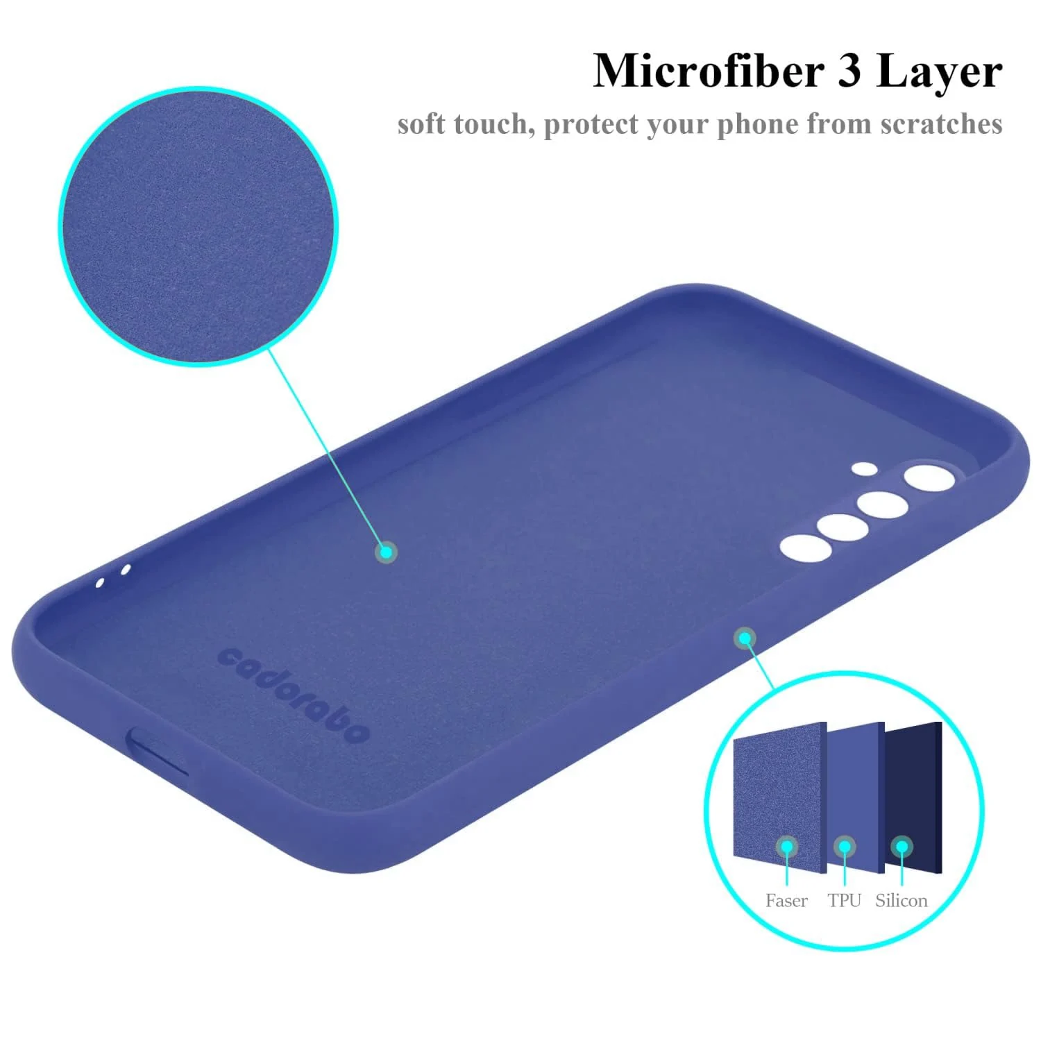 DL3 Mobilak Silicone Protective Case for realme 6, Shock-absorbing protection, Scratch-resistant surface, Soft microfiber lining - Light Blue
