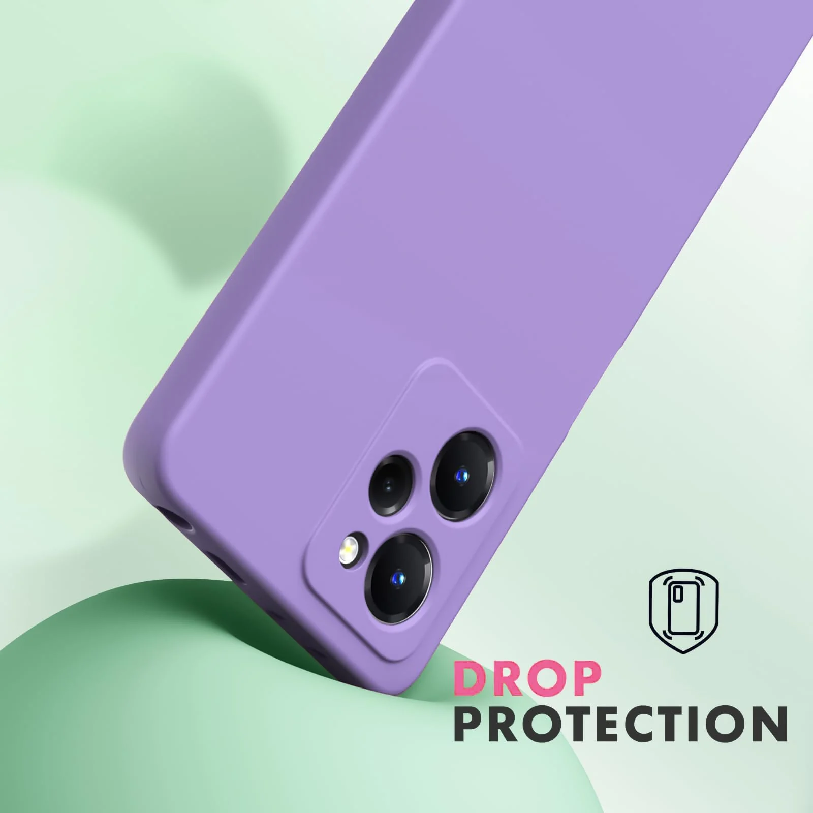 DL3 Mobilak Silicone Protective Case for POCO X5 Pro 5G, Shock-absorbing protection, Scratch-resistant surface, Soft microfiber lining - Light Purple