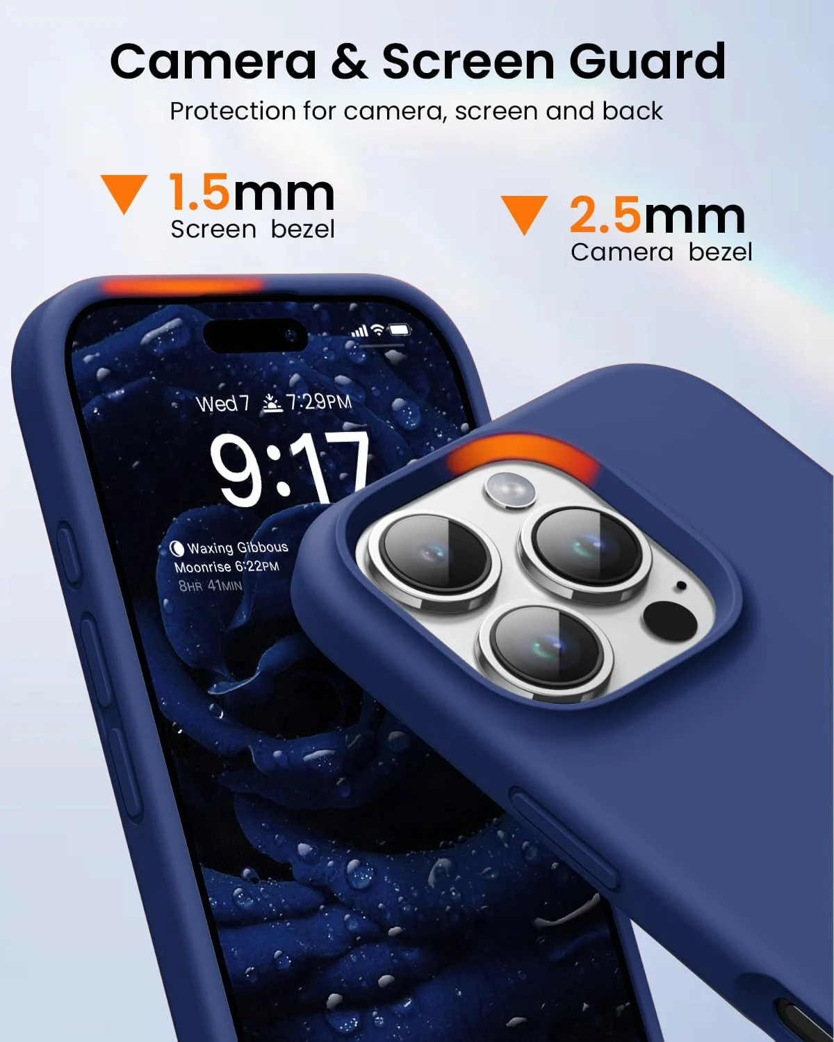 DL3 Mobilak Compatible with iPhone 16 Pro Max 6.9-inch Case, Premium Liquid Silicone Case, Full Body Protective Cover, Shockproof, Slim Phone Case, Anti-Scratch Soft Microfiber Lining - A. Blue
