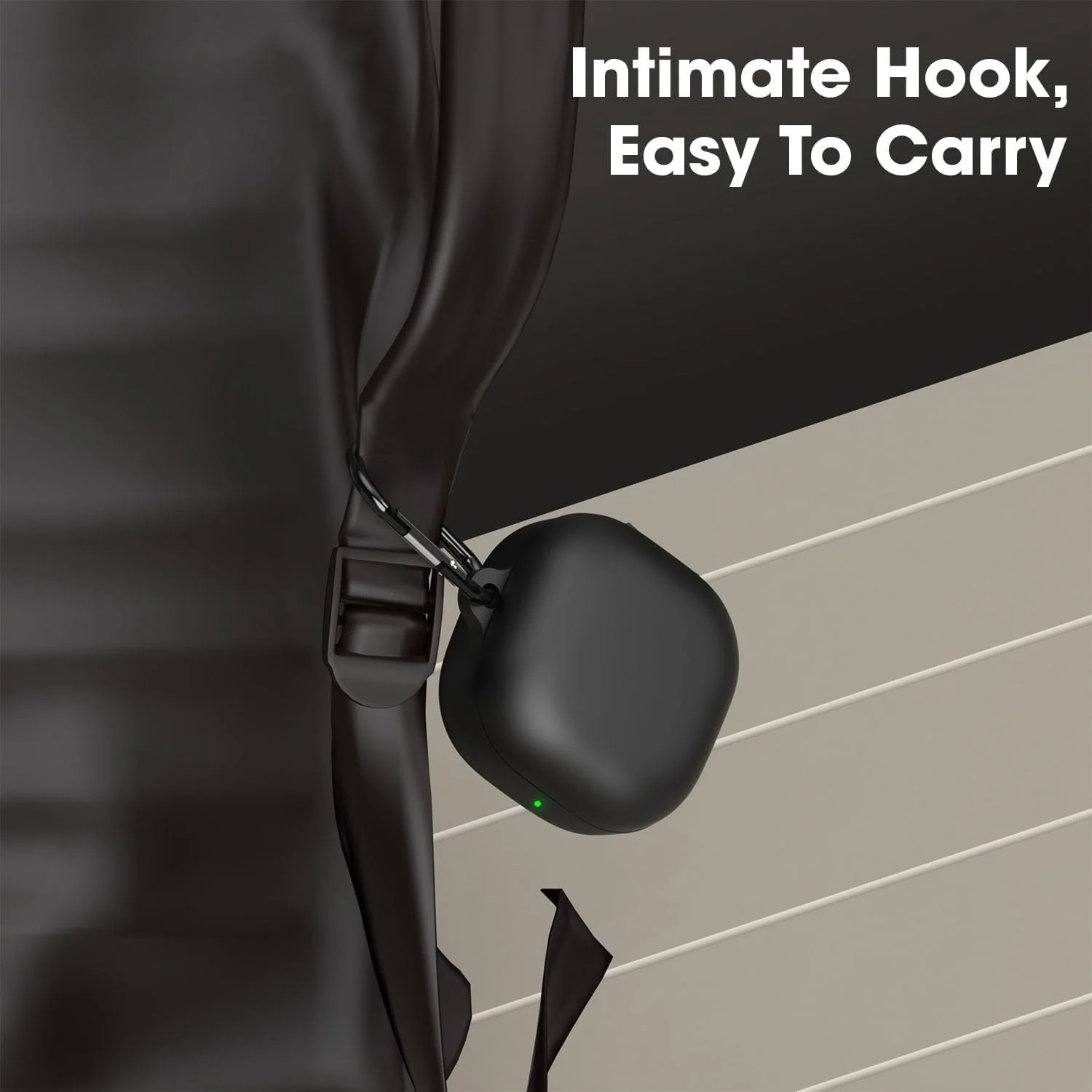 DL3 Mobilak Compatible with Samsung Galaxy Buds 2 pro/Buds 2 / Buds Pro/Galaxy Buds Live Cover, Soft Silicone Shockproof Protective Earbuds with Carabiner, Front LED Visible - Black