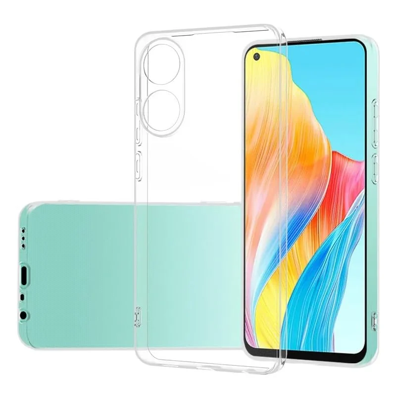 DL3 Mobilak Case Compatible with OPPO A78 4G Case Crystal Soft TPU Gel Case Flexible Silicone Anti-Scratch Camera Protection TPU Cover - Clear