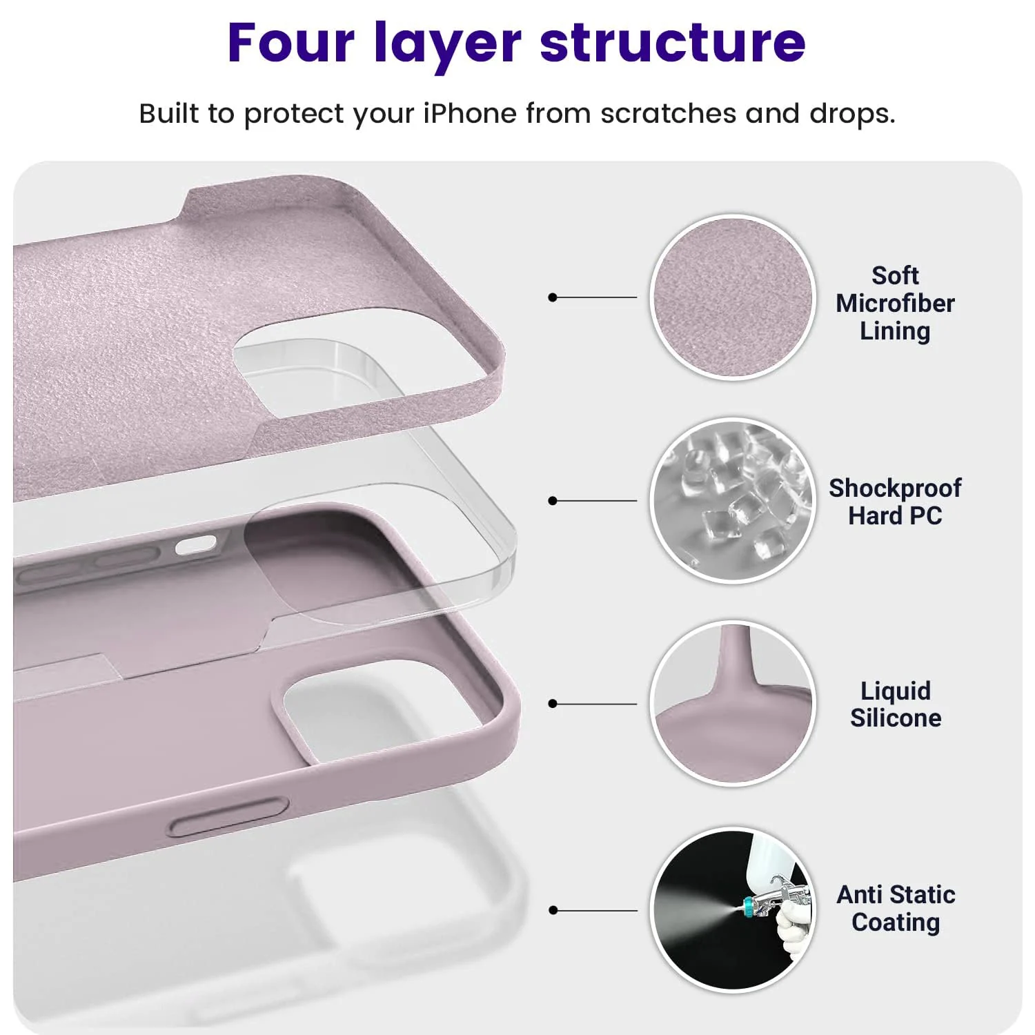 "DL3 Mobilak Liquid Silicone Protective Case for 𝐢𝐏𝐡𝐨𝐧𝐞 𝟏𝟓 𝐏𝐥𝐮𝐬, 𝐢𝐏𝐡𝐨𝐧𝐞 𝟏𝟒 𝐏𝐥𝐮𝐬 "" with Camera Protection and Microfiber Lining - Pink Sand 2"