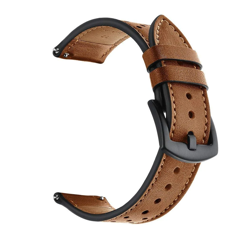 DL3 Mobilak Strap Leather 22MM Band For Samsung Galaxy Watch 3 45mm/Watch 46mm/Gear S3/Huawei watch GT5 GT4 GT3 46MM/Watch 4/3/GT2E/GT2 Pro/GT 3 Pro/GT5 Pro/GT GT2 46MM/Amazfit GTR 4/3/3 Pro/2/2e - Black