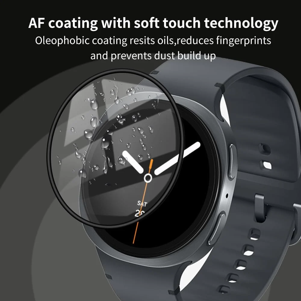 DL3 Mobilak Screen Protector For Samsung Galaxy Watch 8 44mm, 3D Curved Soft Edge Protective Film [Anti-Scratch] [Bubble Free] [Ultra Shatterproof] [High Sensitive] (Not Glass) For Galaxy Watch8 44 mm - Black
