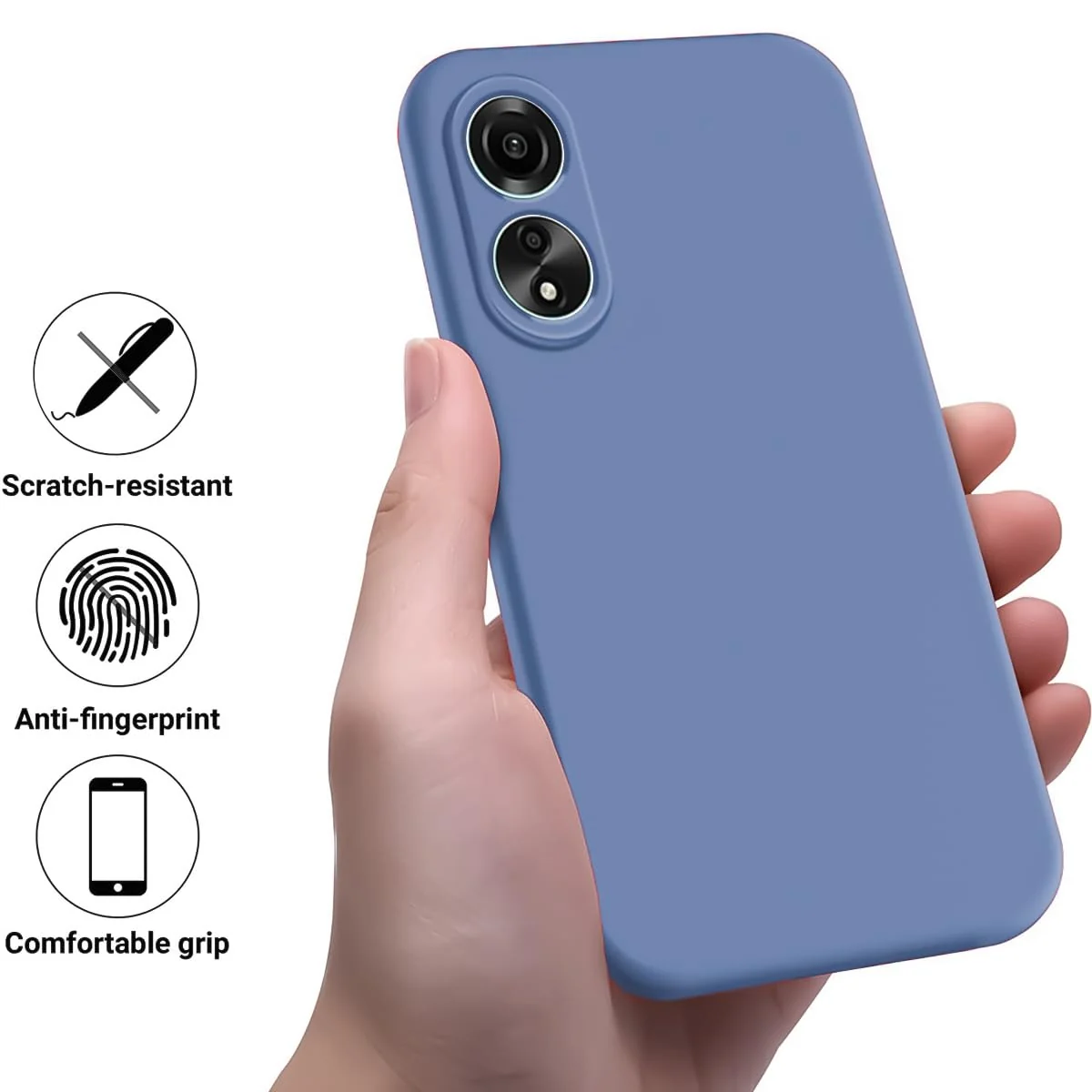 DL3 Mobilak Silicone Protective Case for OPPO A78, Shock-absorbing protection, Scratch-resistant surface, Soft microfiber lining - Lavender