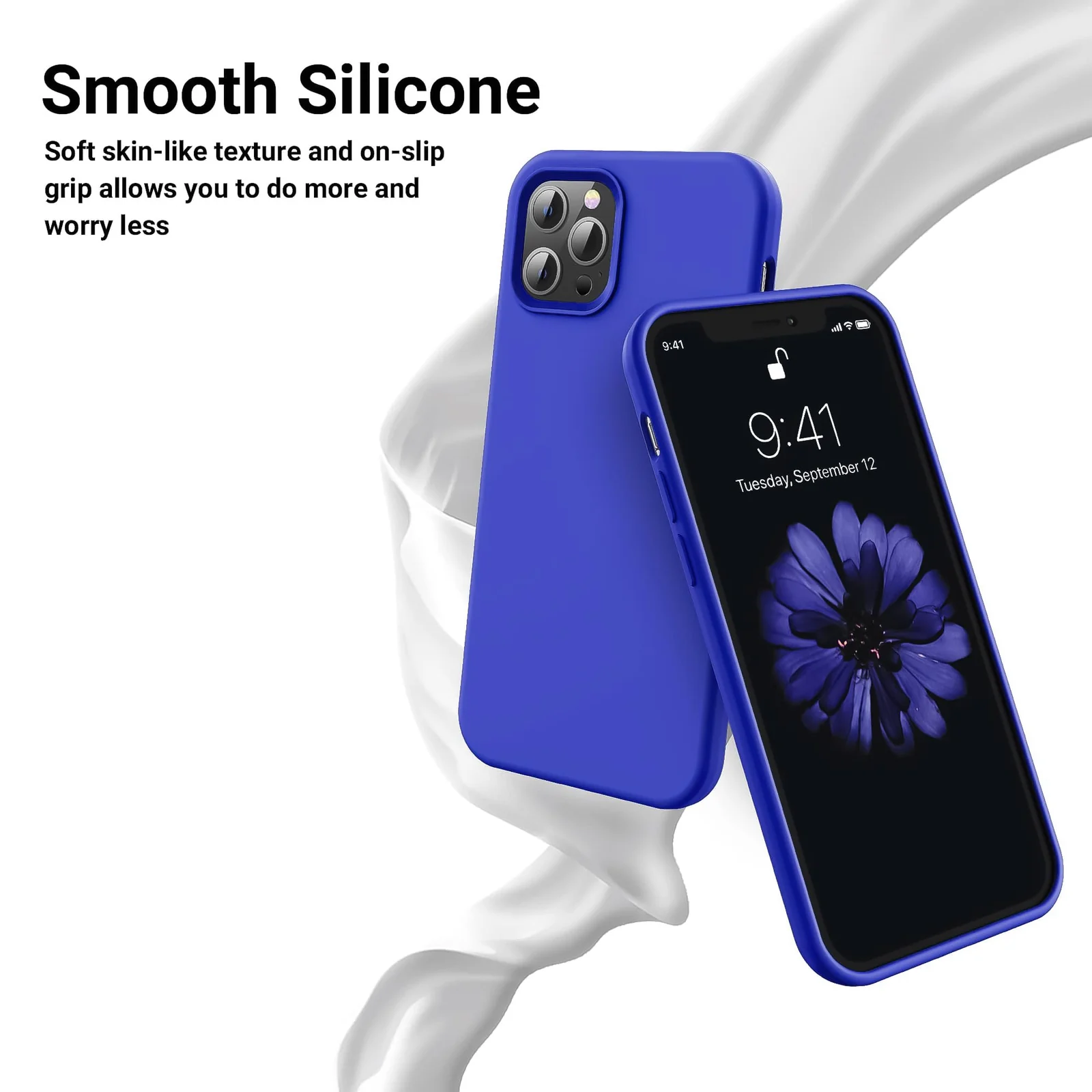 DL3 Mobilak Liquid Silicone Case for iPhone 15 Pro, Supports wireless charging, Shock-absorbing protection, Scratch-resistant surface - Pepsi