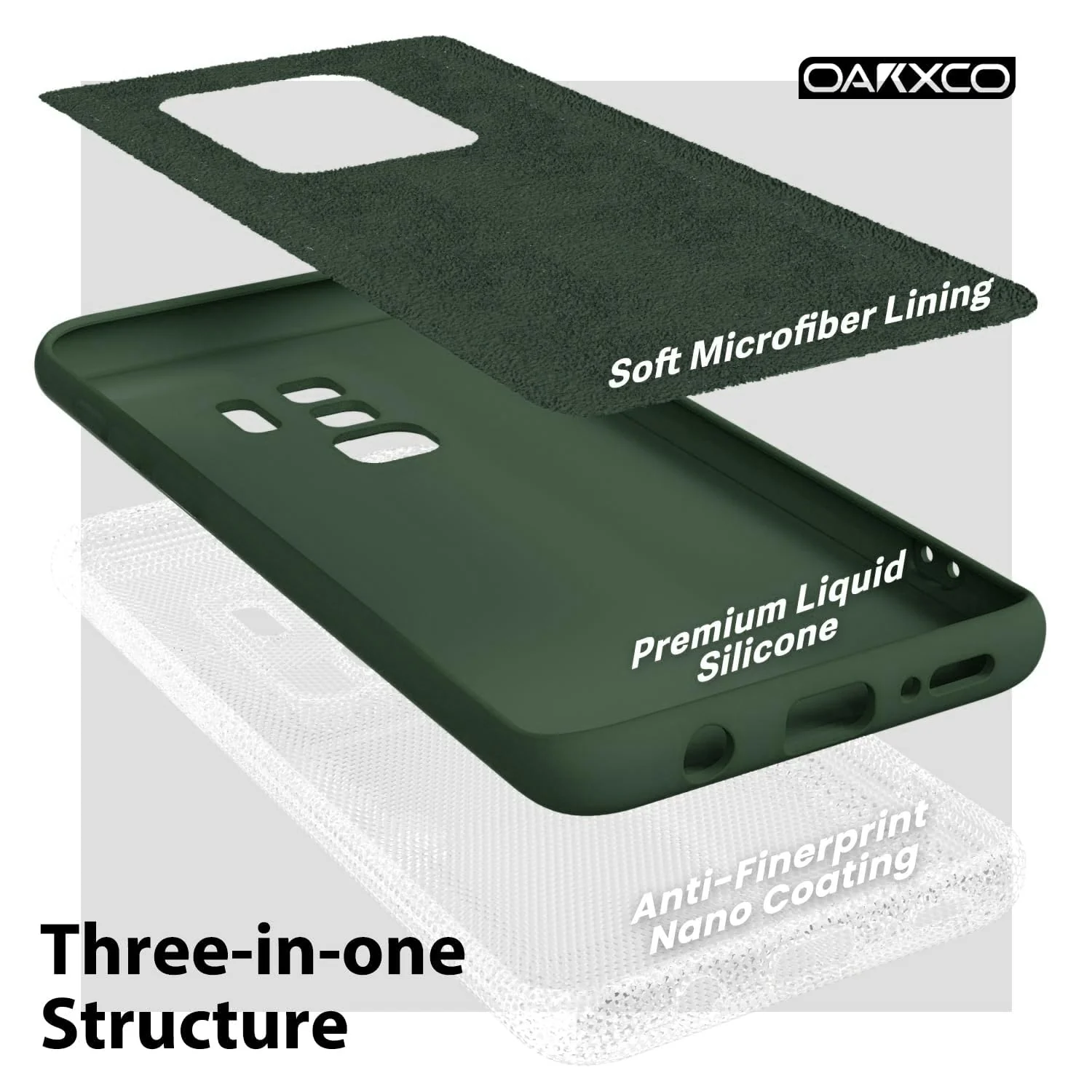 DL3 Mobilak Liquid Silicone Protective Case with Soft Microfiber Lining with Full Camera Protection for Samsung Galaxy S9 Plus - Green