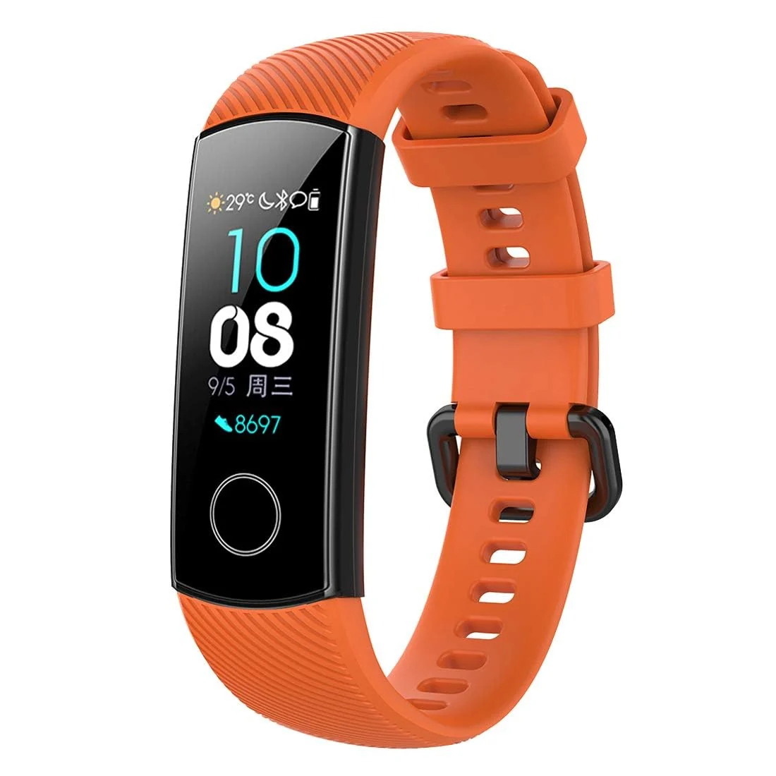 DL3 Mobilak Compatible for Honor Band 5/Honor Band 4 Strap, Soft Silicone Sport Wristband Adjustable Accessory Bracelet Replacement Band for Honor Band 5/Band 4 - Orange