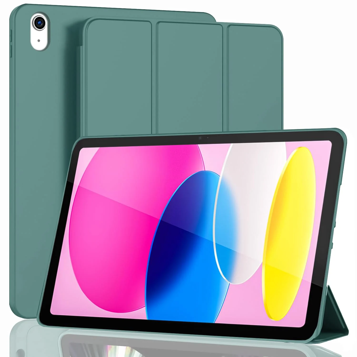 DL3 Mobilak iPad 10th Generation Case, Auto Wake&Sleep iPad Cover 10th Generation Case, Slim Trifold Stand TPU Back Shell Case for iPad 10th Gen 10.9 inch - Green