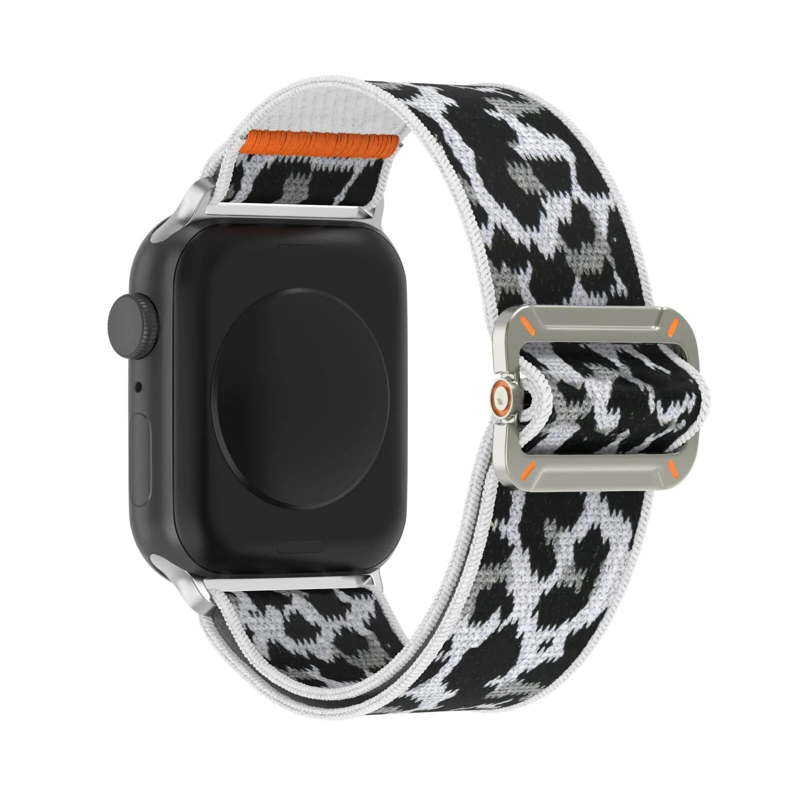 DL3 Mobilak Strap Compatible with Apple Watch Ultra/Ultra 2 Strap 49mm 46mm 45mm 44mm 42mm, Nylon Sport Band for iWatch Ultra SE Series 10 9 8 7 6 5 4 3 2 1, Men - White Leopard