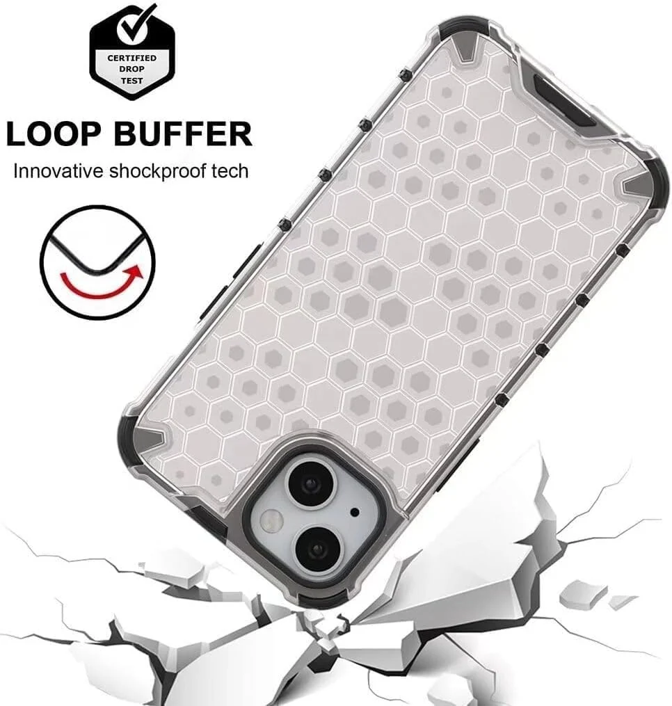 DL3 Mobilak Honeycomb Protective Case for Xiaomi Redmi 14C 4G / Poco C75, Shock-absorbing protection, Transparent design, Slim, lightweight profile - Black