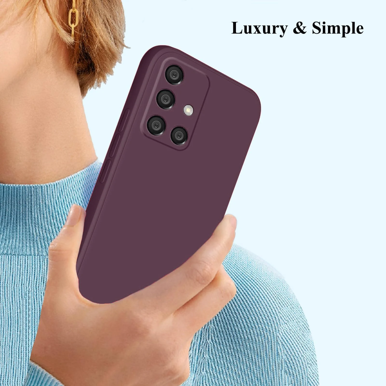 DL3 Mobilak Soft Silicone Protective Case for Samsung Galaxy A51 with Microfiber Lining and Shockproof Design - Wine Red