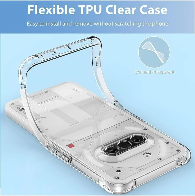 DL3 Mobilak Case Compatible with Nothing Phone 3A, Cover Silicone TPU Gorilla Anti-shock Protector Camera Shockproof Corners - Clear