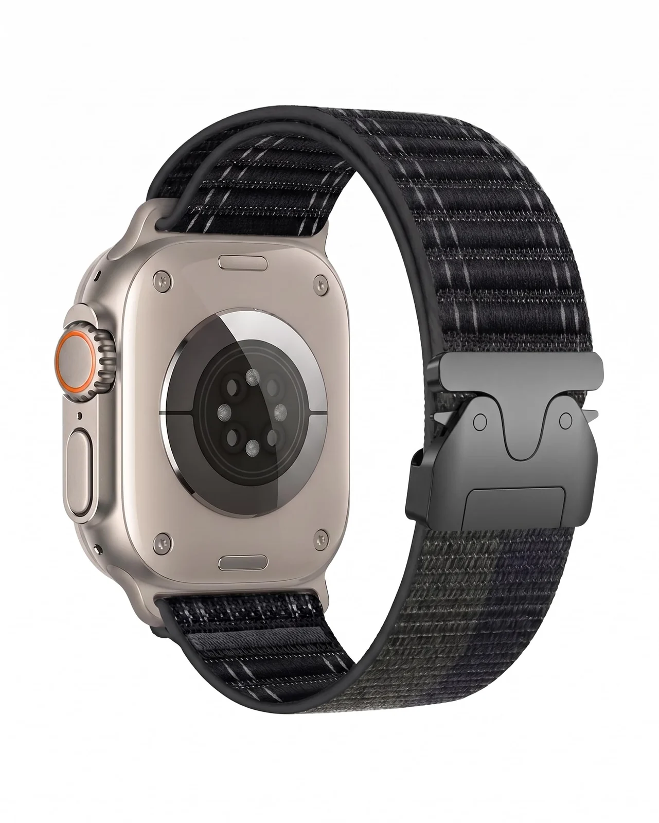DL3 Mobilak Stretchy Nylon Strap for Apple Watch Ultra 3 2 1 Strap 49mm 46mm 45mm 44mm 42mm iWatch Straps for Men Women, Parachute Clasp Elastic Sport Band for Apple Watch Series 11 10 9 8 7 6 5 4 3 SE/2 - A-black