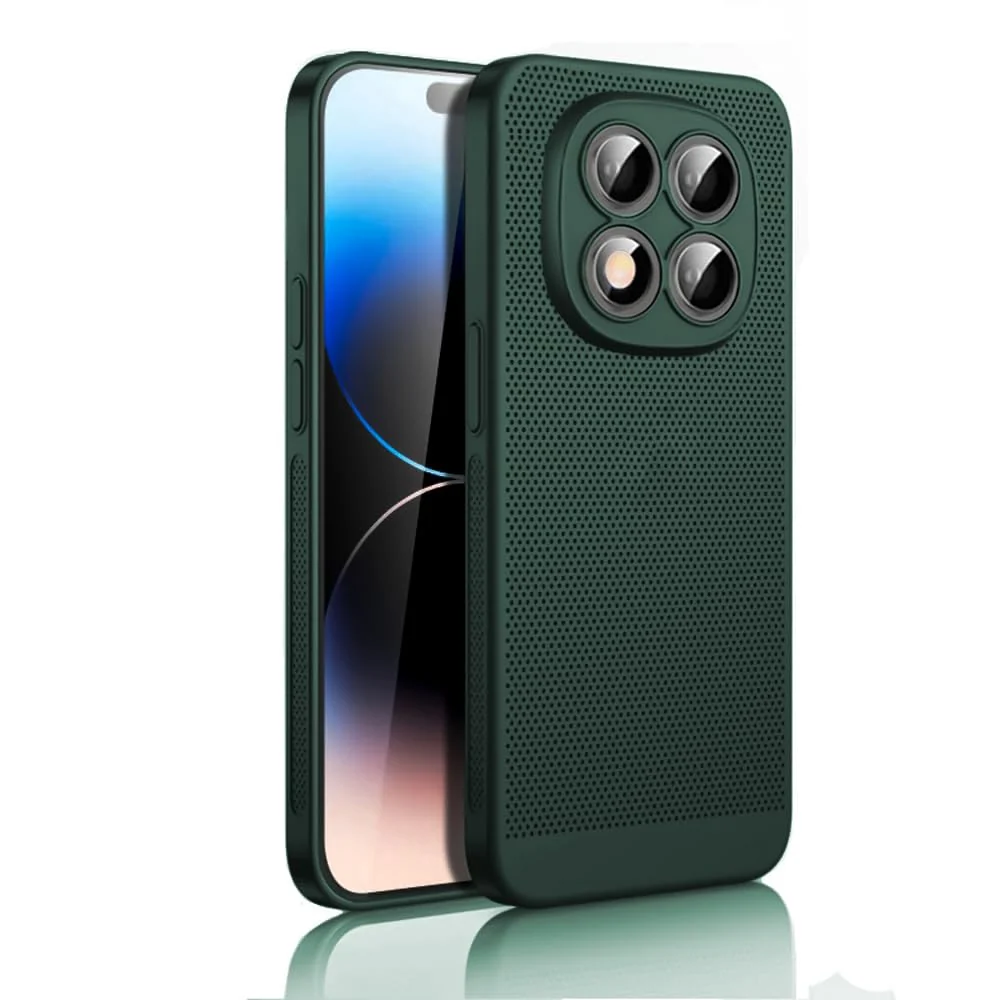 DL3 Mobilak PC Protective Case for Xiaomi Redmi Note 14 Pro 4G (Not 5G) Heat Dissipation Case with Camera Protection and Shockproof Design - Green