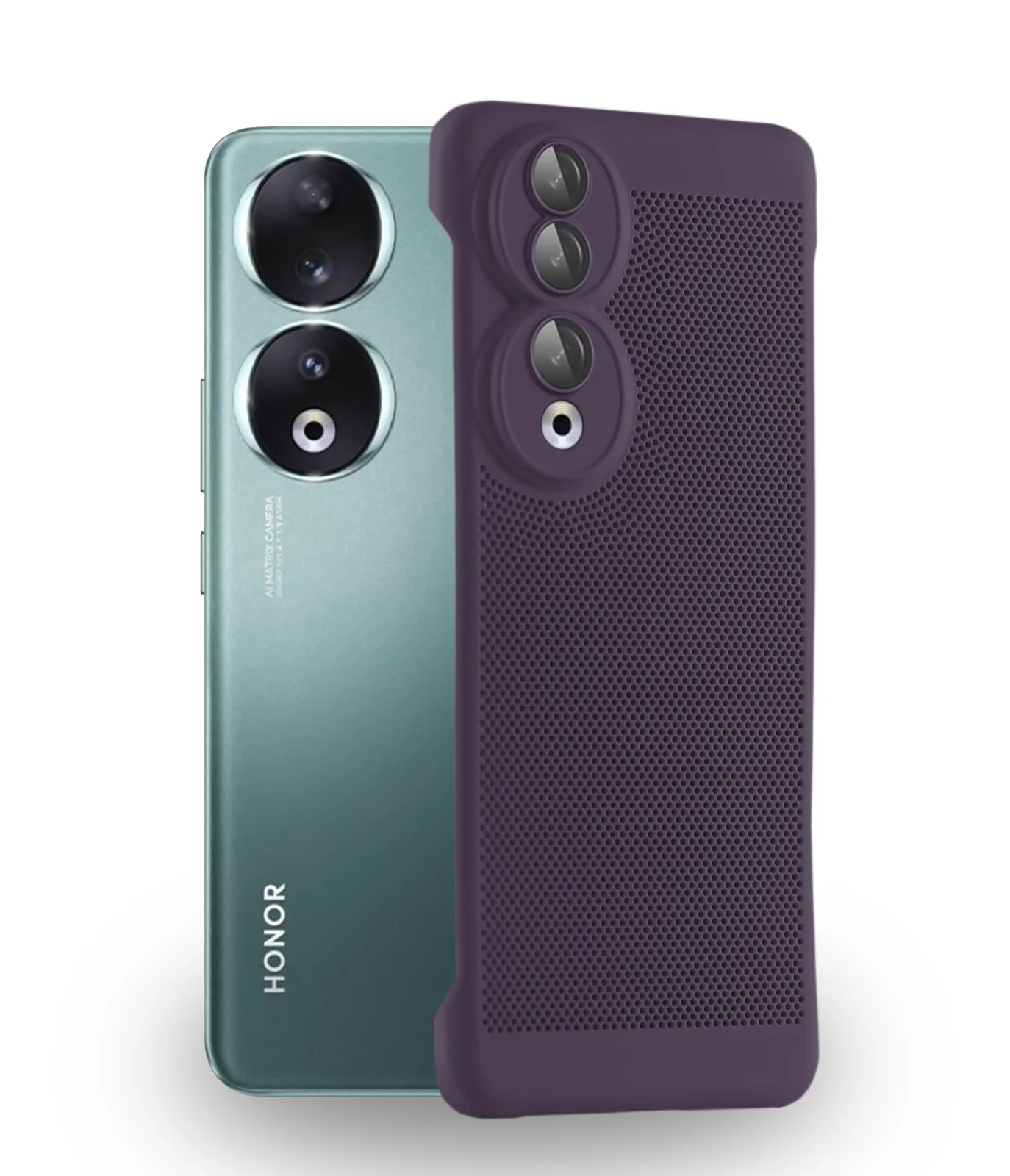 DL3 Mobilak Heat-Dissipation Hard PC Case with Built-In Camera Lens Protector for Honor 90 5G - Purple