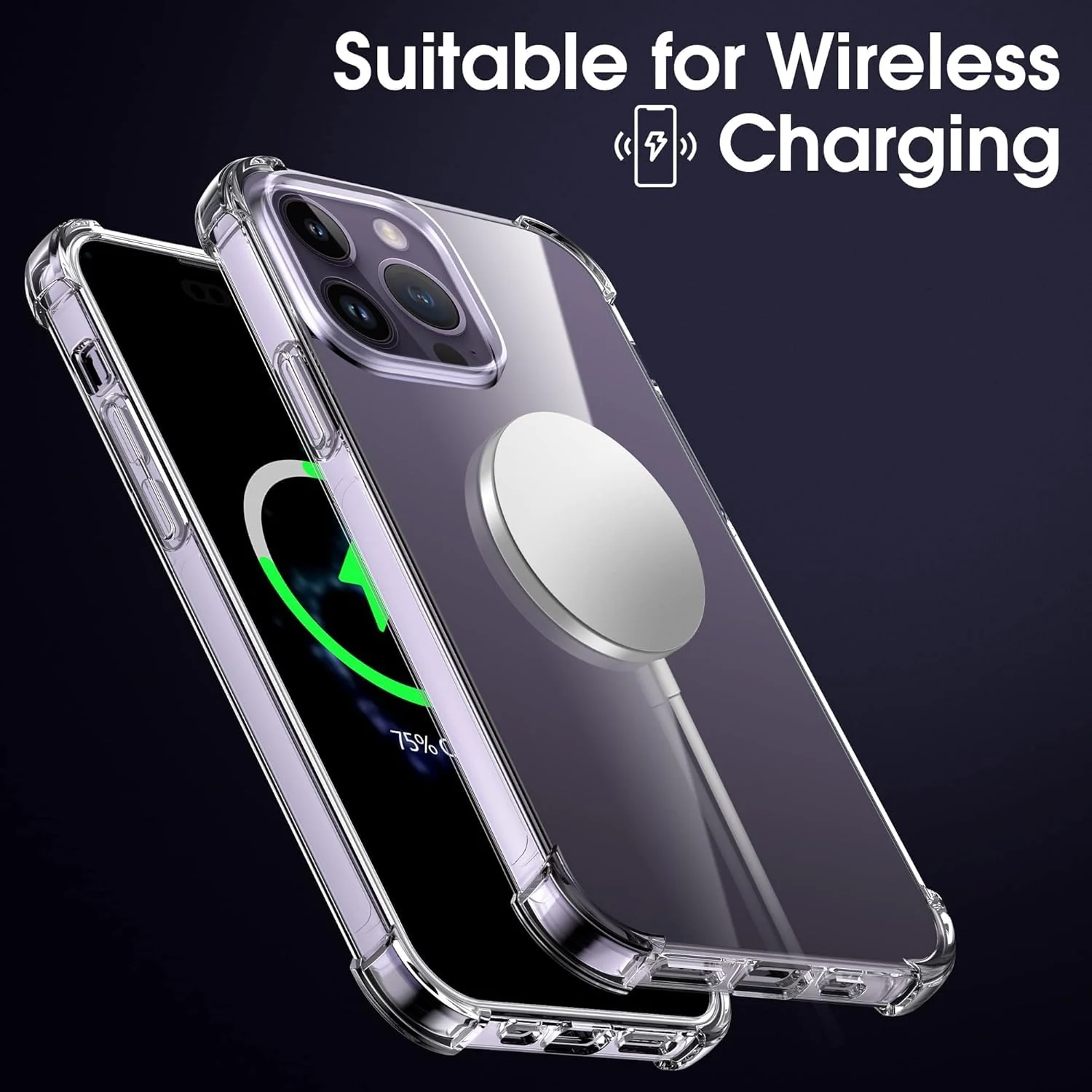 DL3 Mobilak Case Compatible with iPhone 14 Pro Max, Cover Silicone Transparent TPU Gorilla Anti-shock Shockproof Corners - Clear