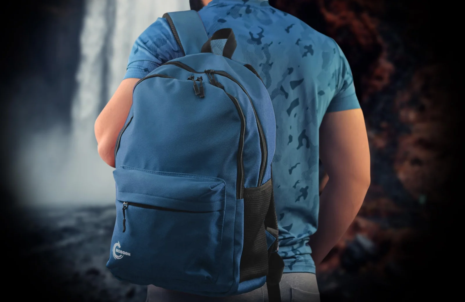 Mobigon Backpack for Student, School Bag, Large Capacity Backpack, Aesthetic Bookbag, Fashion Simple Casual Daypacks for Men Women, For School Shopping Travel Sports Vacation - Royal Blue