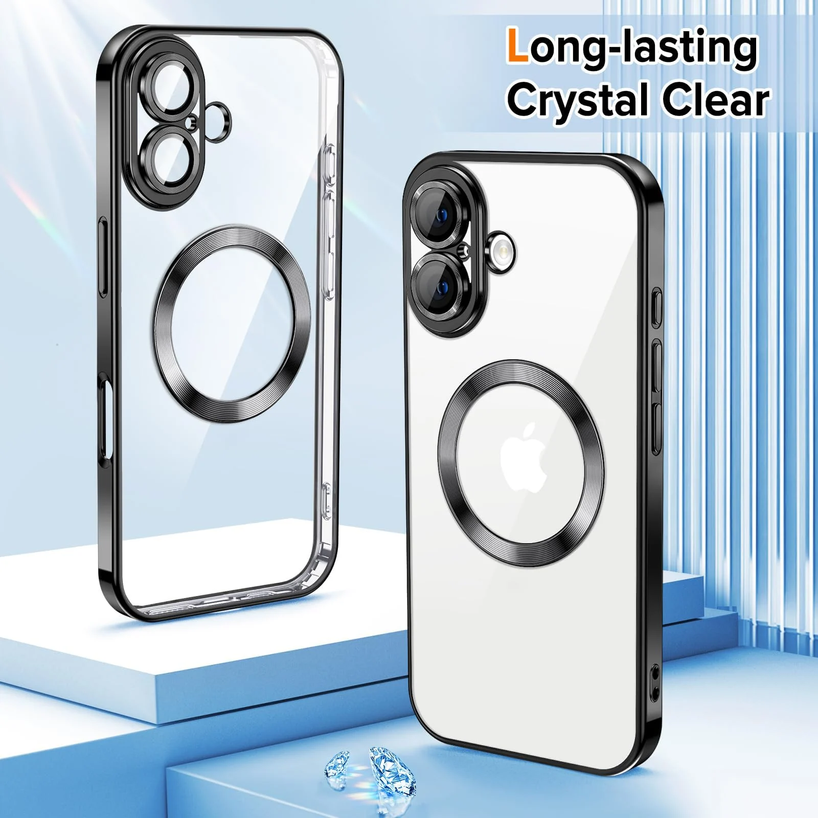 DL3 Mobilak Plated-Edge TPU Protective Case with Camera Protection for iPhone 16 Plus - Black