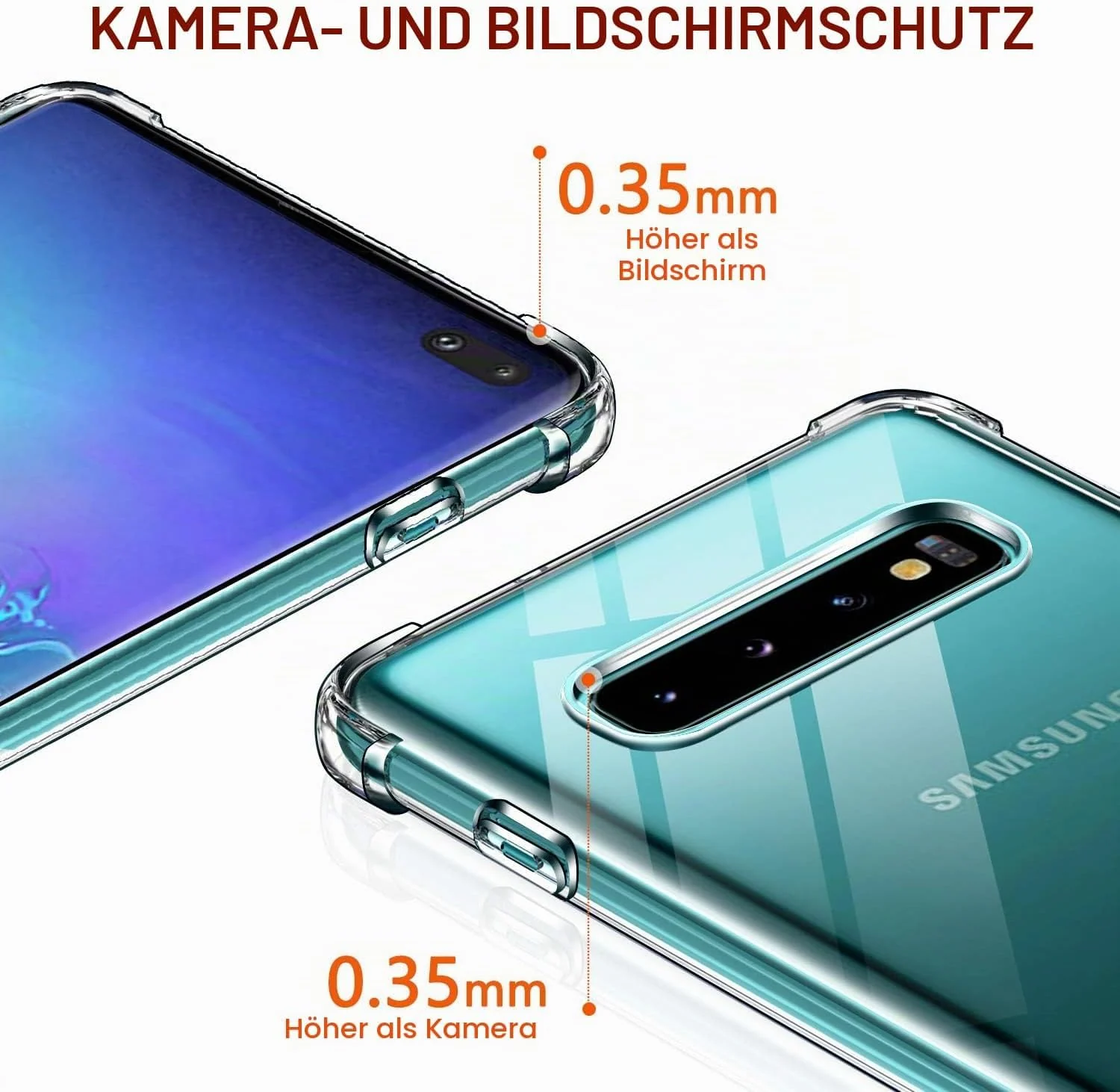 DL3 MOBILAK Clear Soft TPU Phone Case for Samsung Galaxy S10 Plus - Clear