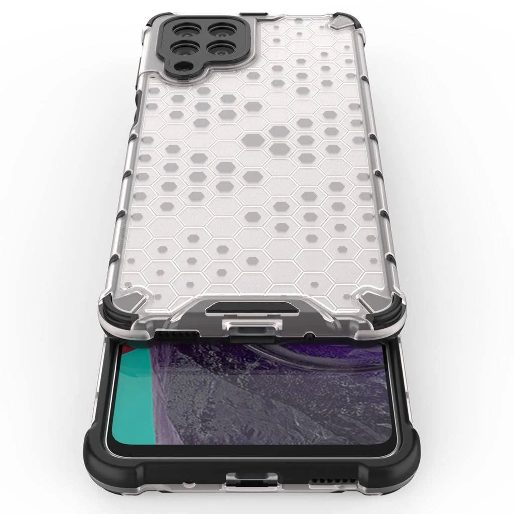 DL3 Mobilak Honeycomb Protective Case for Samsung Galaxy M53 5G, Shock-absorbing protection, Transparent design, Slim, lightweight profile - Clear