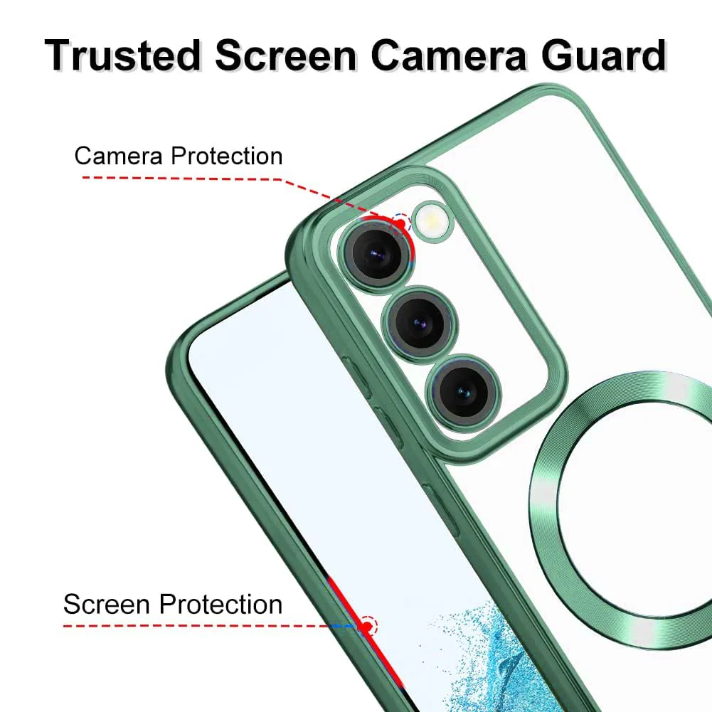 DL3 Mobilak Clear MagSafe-Compatible Magnetic Case for Samsung Galaxy Note 10 Plus with Camera Protection and Shockproof Design - A Green