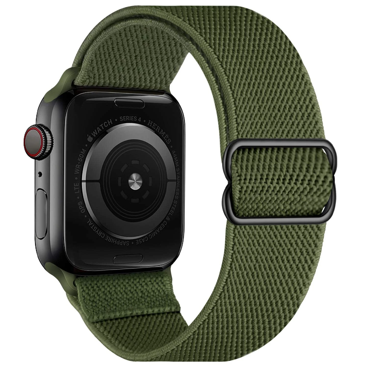DL3 Mobilak Nylon Solo Loop Stretchy Straps For Apple Watch Band 49mm 45mm 44mm 42mm 41mm 40mm 38mm, Elastic Wristbands for Series 8 Ultra 7 6 5 4 3 2 1 Se (Green, 42MM/44MM/45MM/49MM), unisex-adult - Black