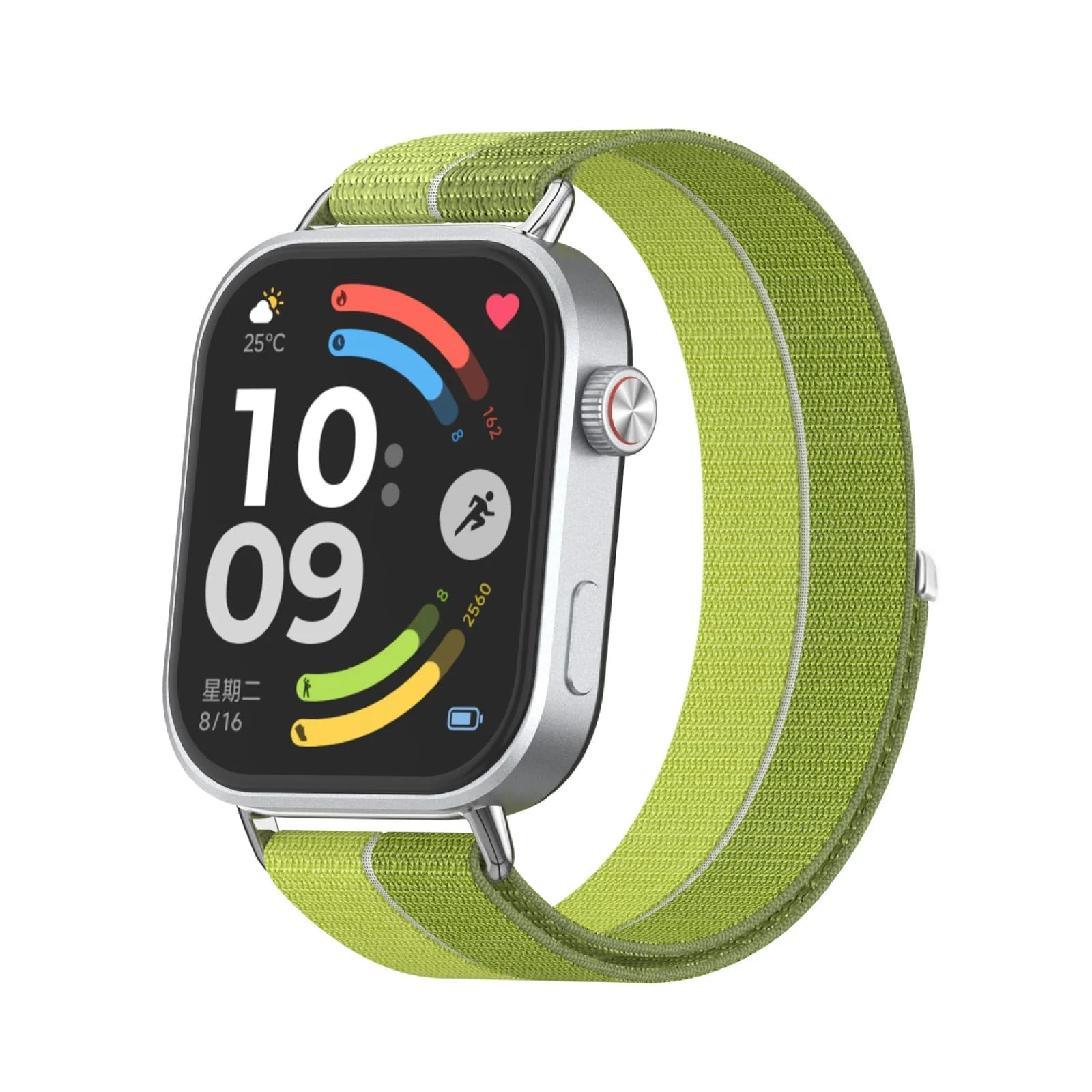 DL3 MOBILAK Elastic Nylon Watch Strap for Huawei Watch Fit 3 / Fit 4 / Fit 4 Pro / Fit 5 / Fit 5 Pro, Feather Green
