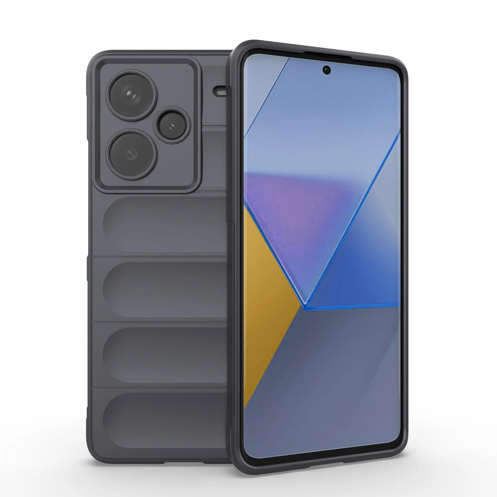 DL3 Mobilak Soft Silicone Protective Case for Xiaomi Redmi Note 13 Pro+ Plus 5G with Camera Protection and Shockproof Design - Dark Gray