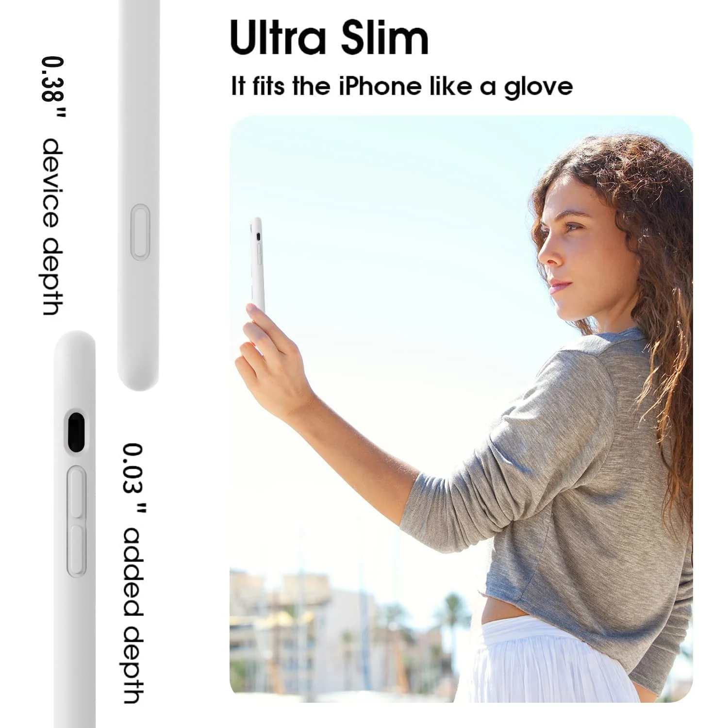 DL3 Mobilak Liquid Silicone Protective Case with Soft Microfiber Lining for iPhone 7 Plus / iPhone 8 Plus - White
