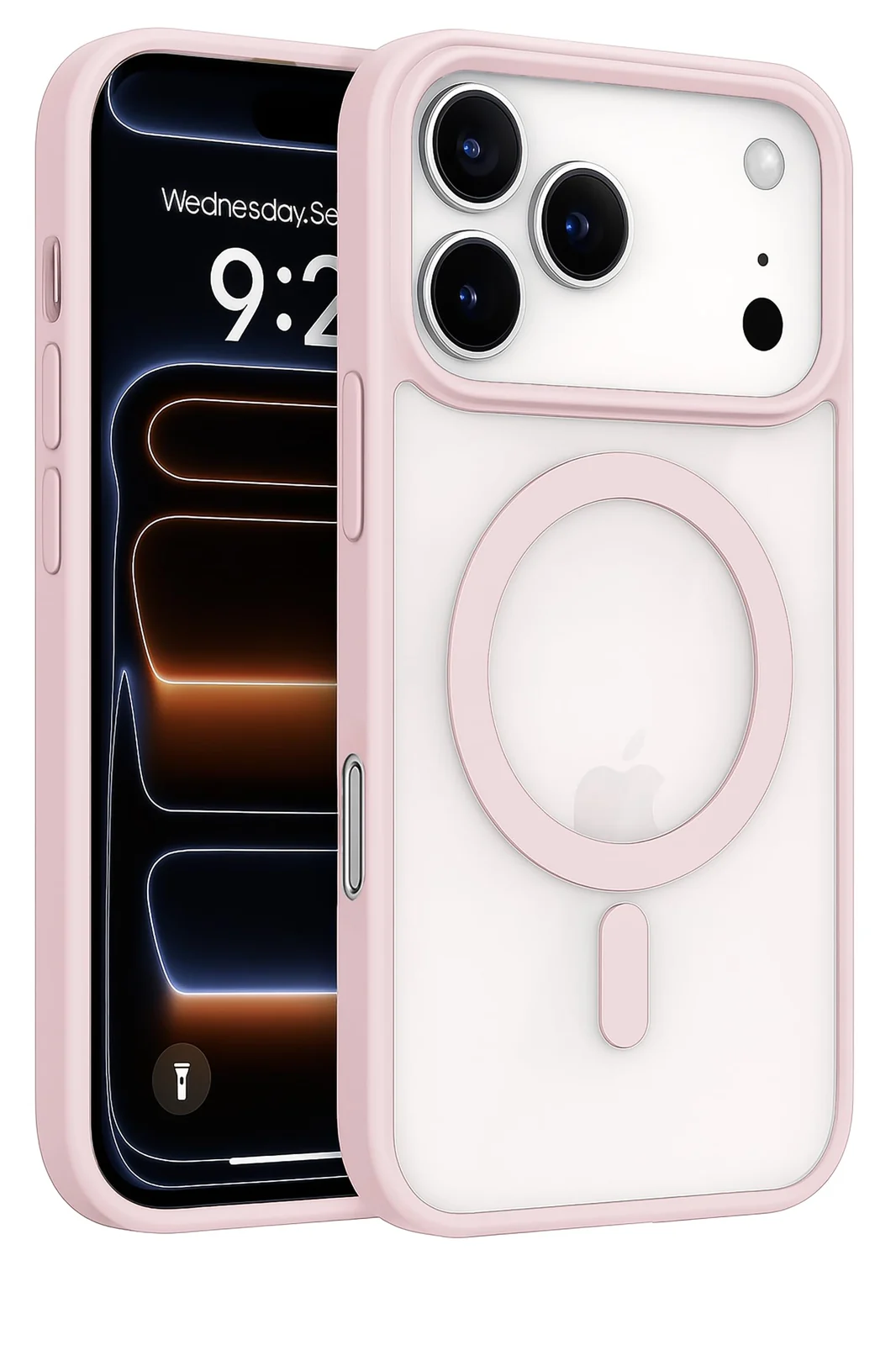 DL3 Mobilak Translucent Matte Case for iPhone 17 Pro Max 6.9-Inch Compatible with, Compatible with MagSafe accessories, Shock-absorbing protection, Scratch-resistant surface - Light Pink