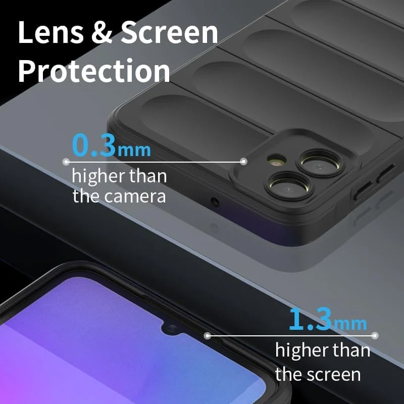 DL3 Mobilak Rugged Protective Case for Samsung Galaxy A05 / realme 11 Pro Plus, Camera protection, Shock-absorbing protection, Non-slip grip - Black