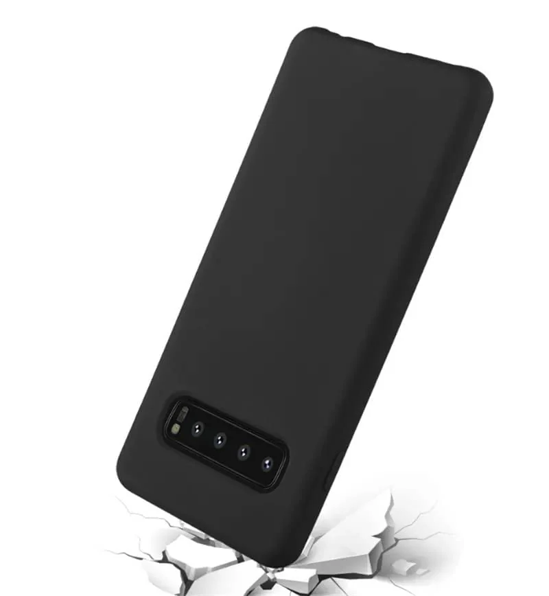 DL3 Mobilak Samsung Galaxy S10 Plus Case, Soft Flexible Silicone Gel Rubber Bumper Cover, Slim Fit Full Body Shockproof Protective Phone Case for Samsung Galaxy S10 Plus - Black