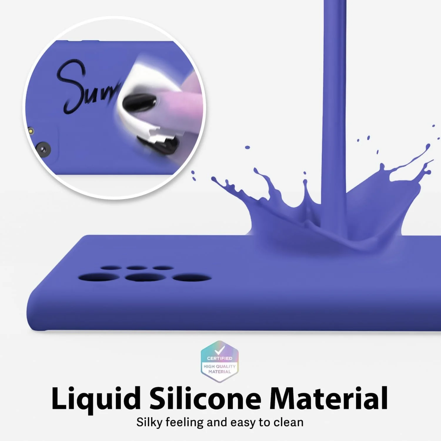 DL3 Mobilak Liquid Silicone Case for Samsung Galaxy Note10 Plus, Shock-absorbing protection, Scratch-resistant surface, Soft microfiber lining - Light Blue