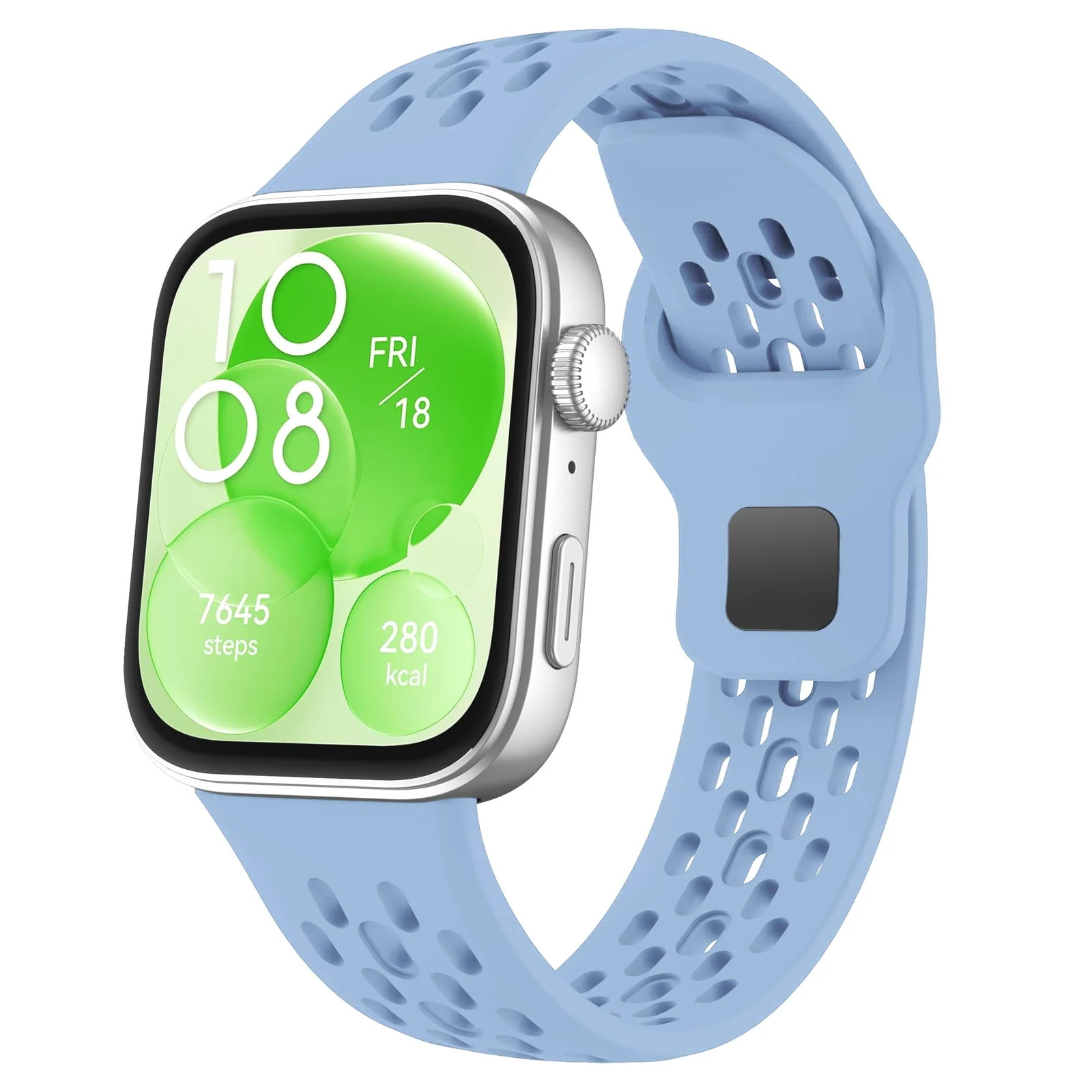 DL3 Mobilak Silicone Mesh Breathable Straps for Huawei Watch Fit 4 Pro Strap. Wristband Bands Bracelet Sports Bracelet Quick Release Adjustable Armband for Huawei Watch Fit 4/Fit 3 - Sky Blue