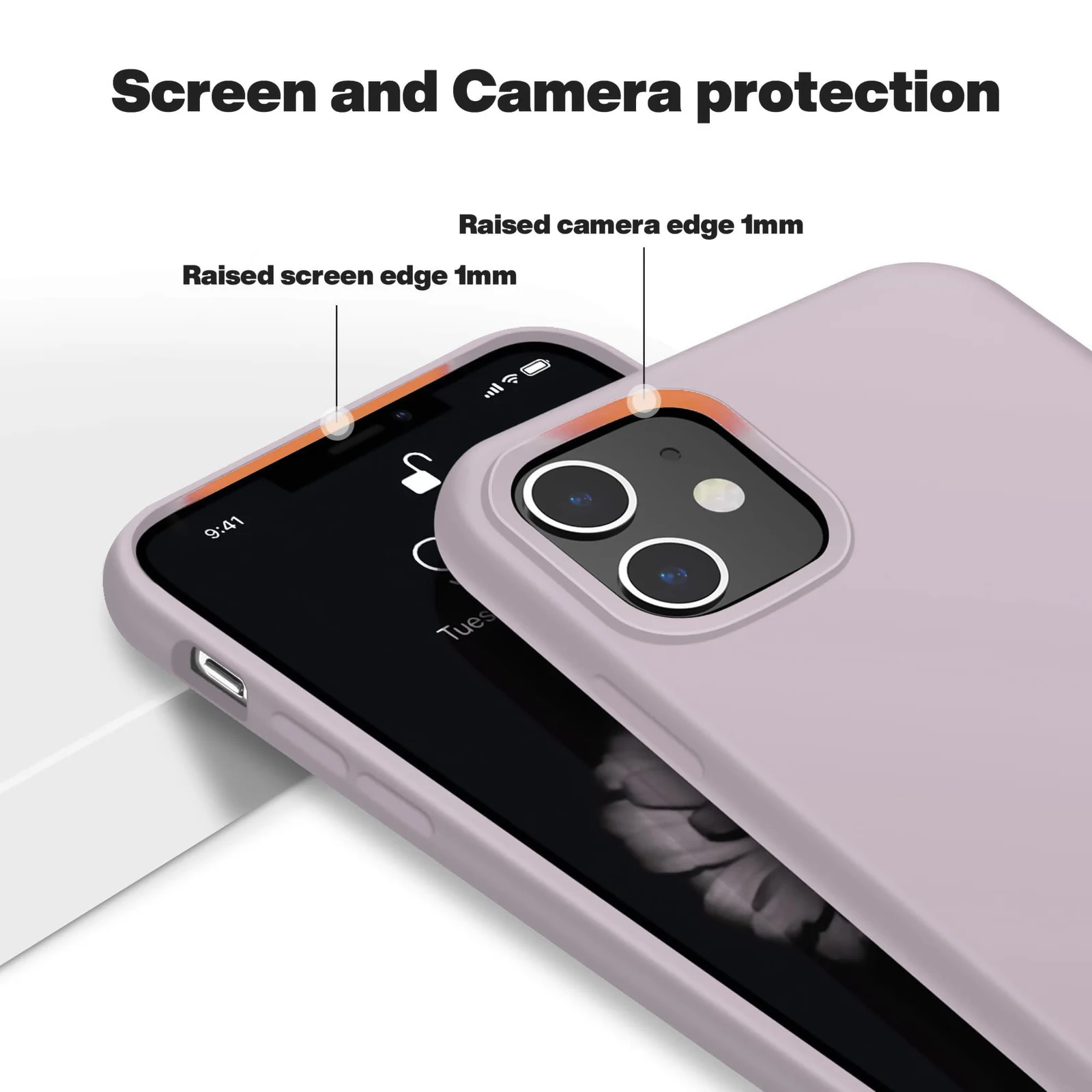 DL3 Mobilak Liquid Silicone Case for iPhone 11 (6.1 Inch), Shock-absorbing protection, Scratch-resistant surface, Soft microfiber lining - Lavender Pink