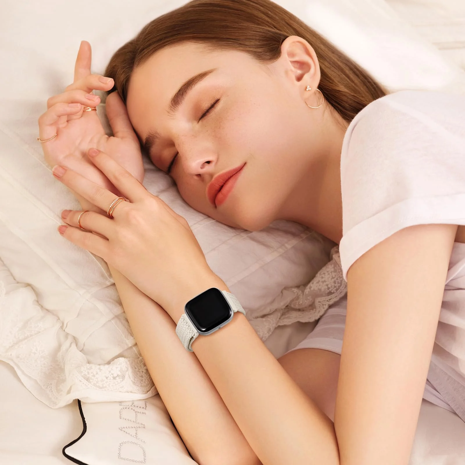 DL3 MOBILAK Soft Elastic Nylon Watch Strap for Xiaomi Redmi Watch 3 Lite and 3 Active - Starlight