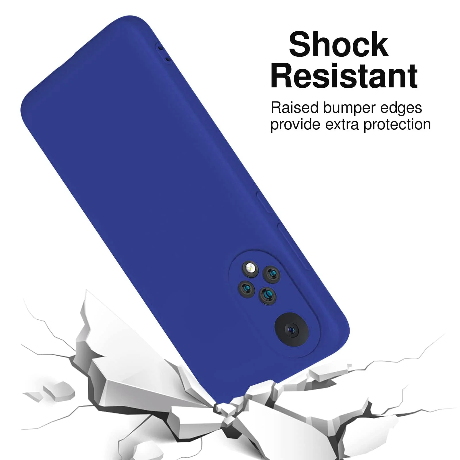 DL3 Mobilak Silicone Protective Case for Honor 50 / Huawei Nova 9, Shock-absorbing protection, Scratch-resistant surface, Soft microfiber lining - Pepsi