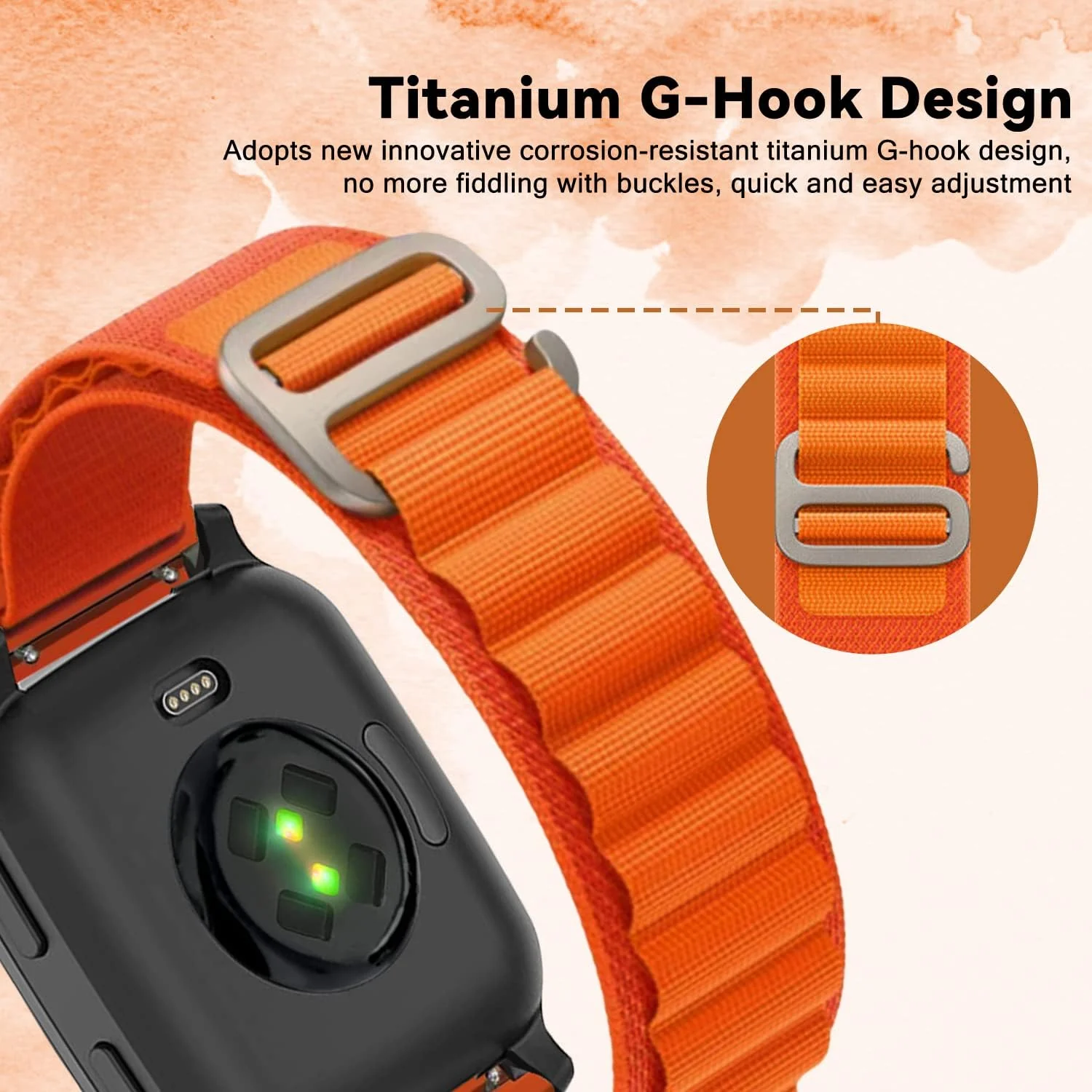 DL3 Mobilak Nylon Band Compatible with Xiaomi Redmi Watch 5 Active/Redmi Watch 5 Lite, 22mm Metal Buckle Sports Watch Strap Men Women Replacement Strap - Orange