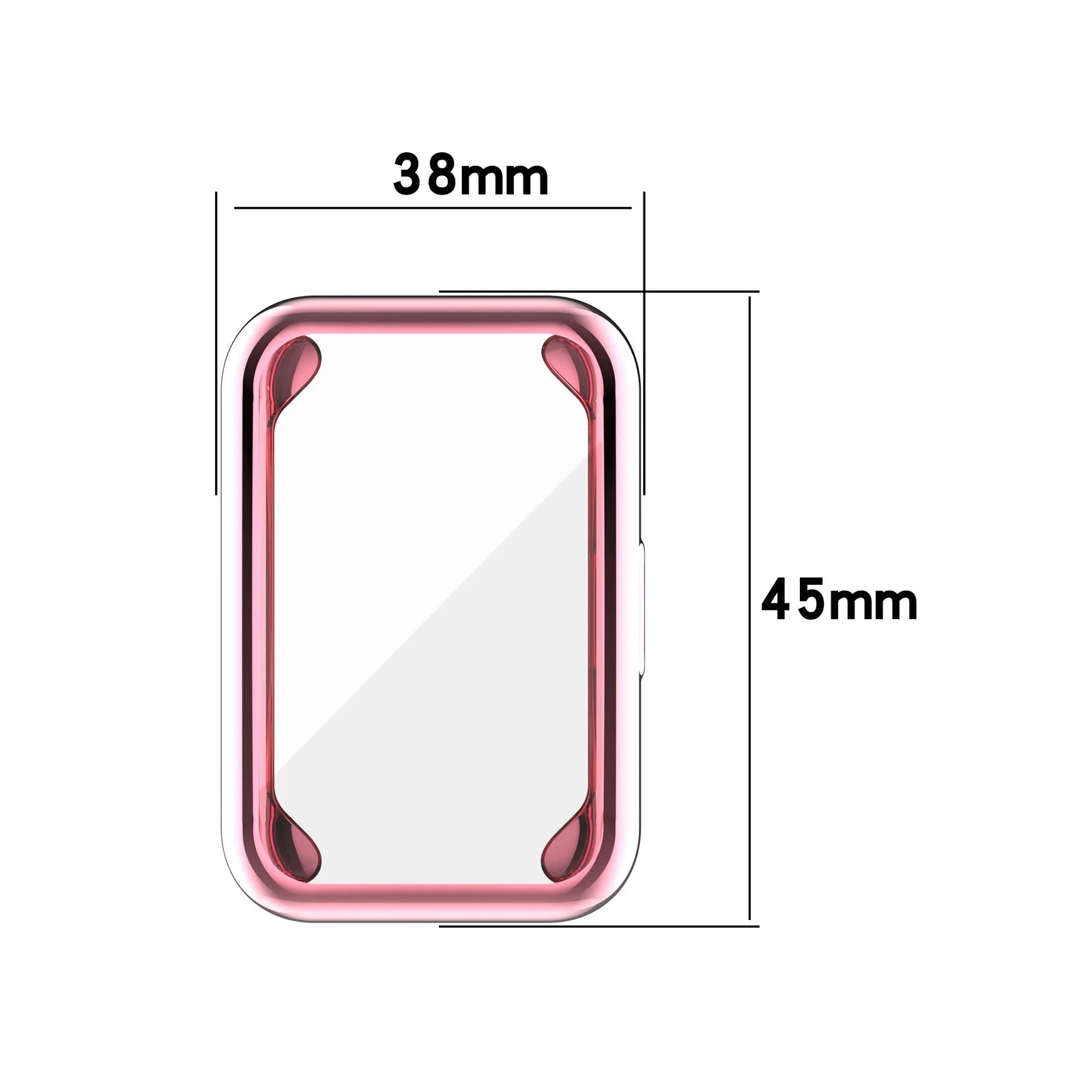 DL3 MOBILAK Full-Coverage Watch Case with Tempered Glass for Huawei Watch Fit - Pink