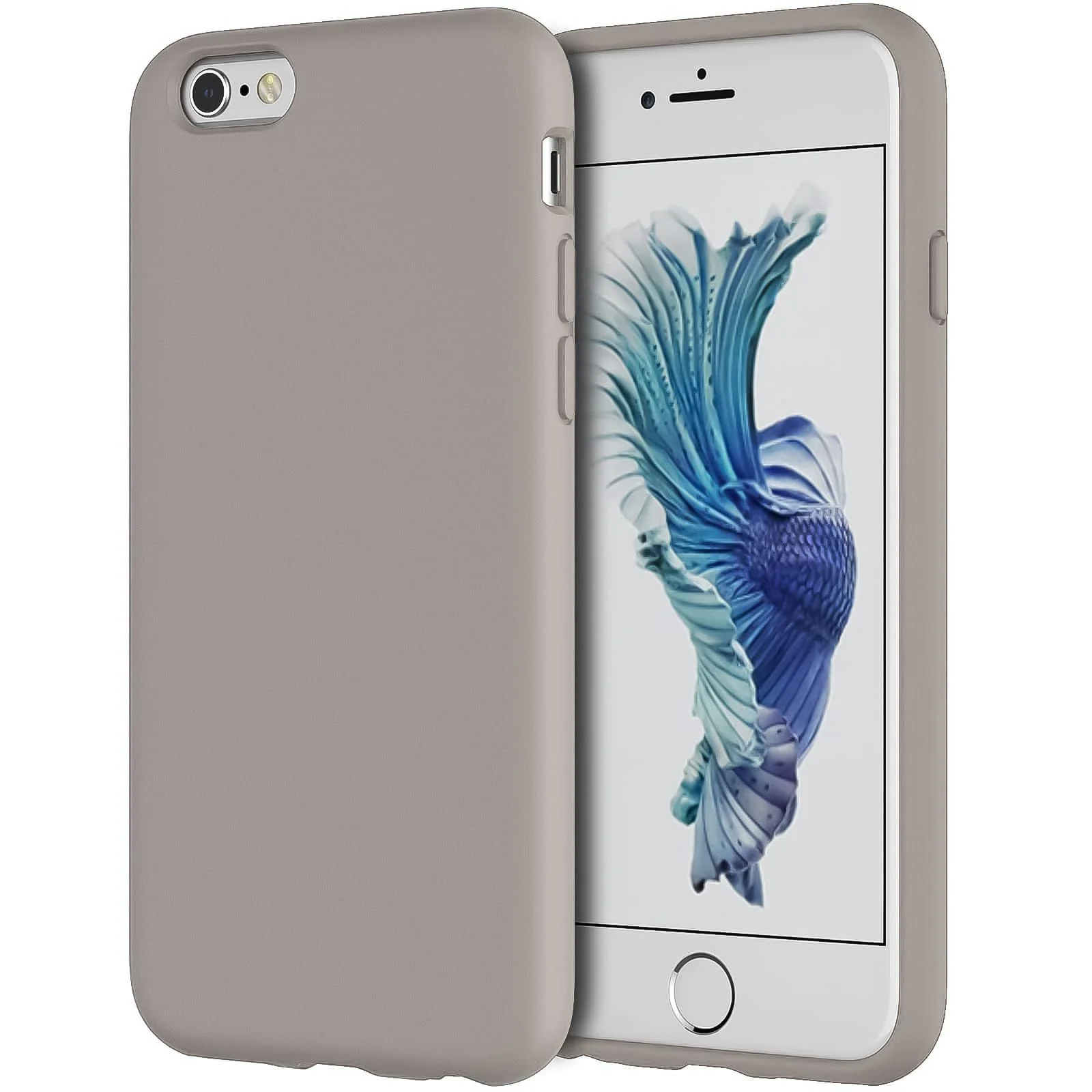 DL3 Mobilak Liquid Silicone Protective Case for iPhone 6 Plus / 6S Plus with Camera Protection and Microfiber Lining - Off White