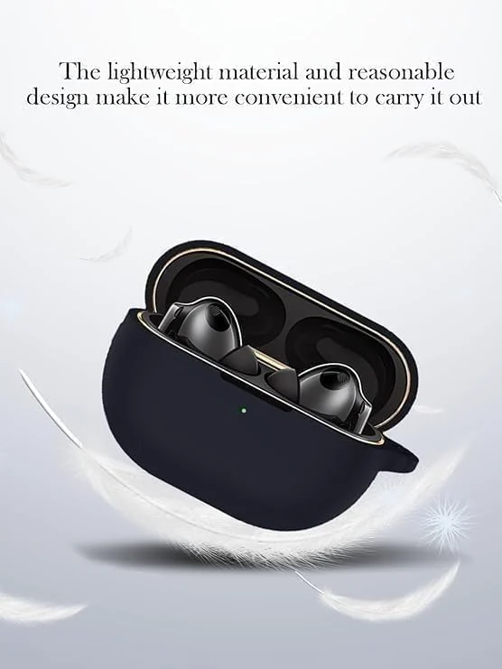 DL3 Mobilak Silicone Case Compatible with Huawei Freebuds Pro 3/Freebuds Pro 4 Earbuds, Soft Silicone Protective Case Cover, Shockproof Sleeve with Carabiner - Black