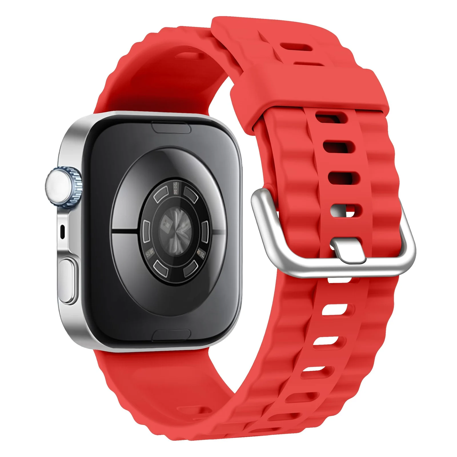 DL3 Mobilak Wavy Texture Sports Wristbands for Huawei Watch Fit 4/Fit 4 Pro/Fit 3 Strap, Breathable Silicone Wristband Strap Watch Strap Bracelet for Huawei Watch Fit 4 Pro/Fit4/3 - Red