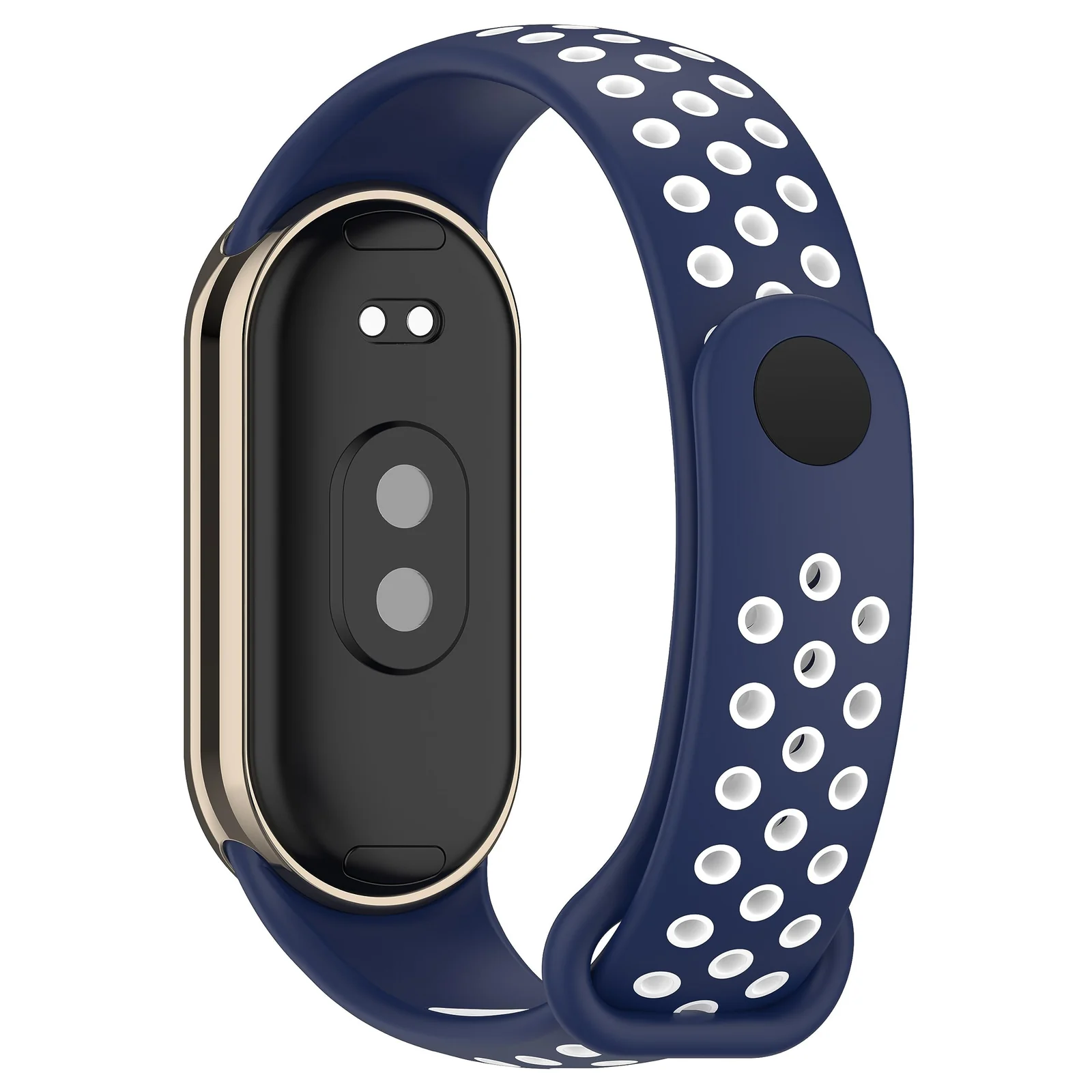 DL3 Mobilak Strap for Xiaomi Mi Band 9 / Mi Band 8, Breathable Sport Silicone Watch Band Strap, Replacement Bracelet Wristband Wrist Strap for Xiaomi Smart Band 9/Xiaomi Smart Band 8 Watch Accessories - Blue White